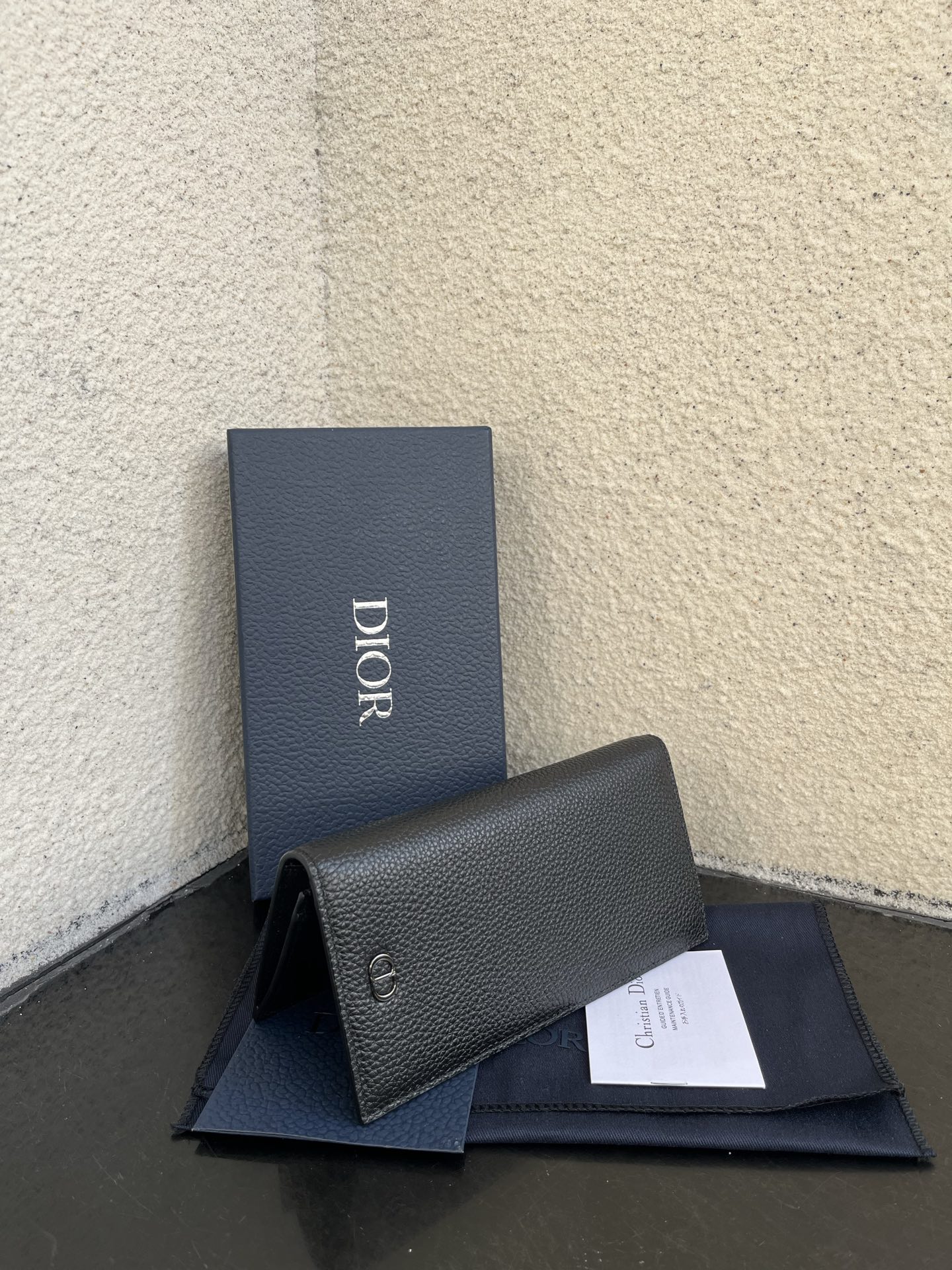 Dior 高仿男士長夾 黑色荔枝皮直式設計 專業俐落款| 13 Dior 高仿男士長夾 黑色荔枝皮直式設計 專業俐落款