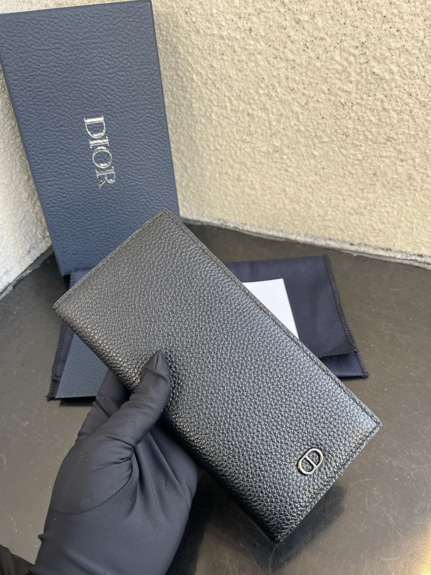 Dior 高仿男士長夾 黑色荔枝皮直式設計 專業俐落款| 12 Dior 高仿男士長夾 黑色荔枝皮直式設計 專業俐落款