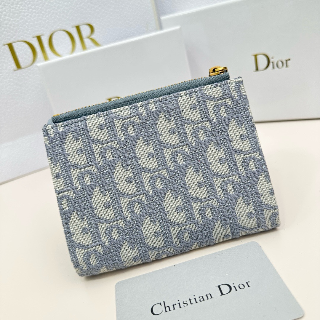 Dior一比一藍色短夾 女士精品帆布配皮款 百搭輕奢感| 13 Dior一比一藍色短夾 女士精品帆布配皮款 百搭輕奢感