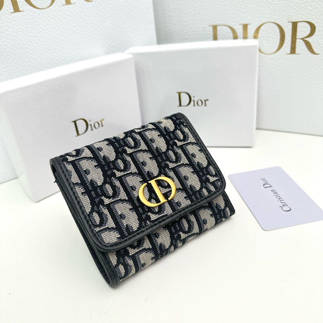 Dior高仿短夾 Oblique帆布金釦設計 女士復古風人氣款| 14 Dior高仿短夾 Oblique帆布金釦設計 女士復古風人氣款