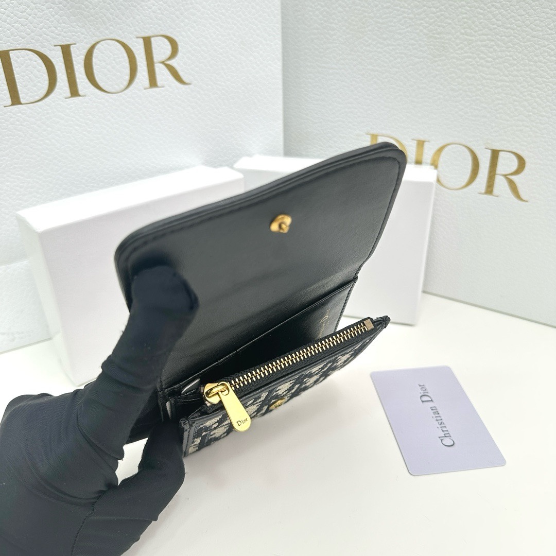 Dior高仿短夾 Oblique帆布金釦設計 女士復古風人氣款| 10 Dior高仿短夾 Oblique帆布金釦設計 女士復古風人氣款