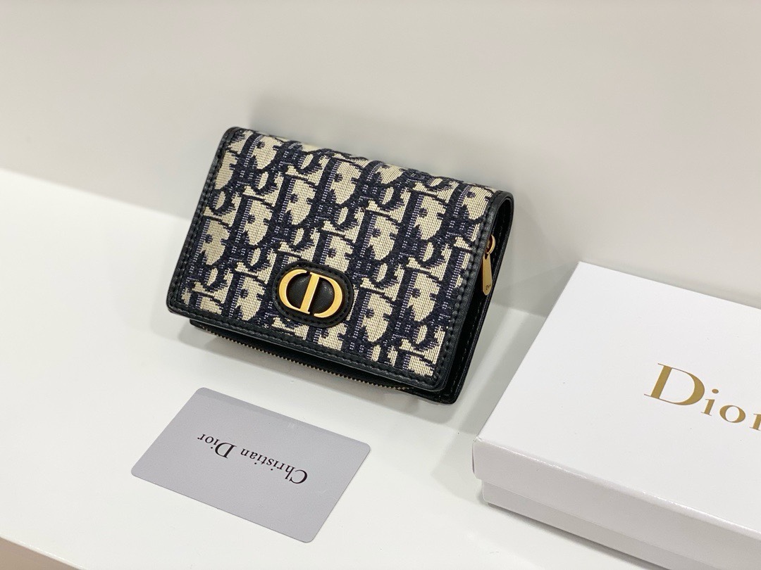 DiorA貨短夾 女士對摺Oblique帆布 立體金屬CD標識款| 14 DiorA貨短夾 女士對摺Oblique帆布 立體金屬CD標識款