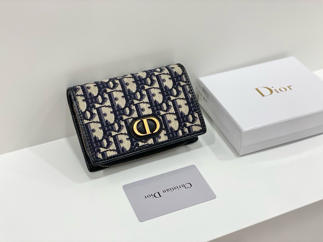 DiorA貨短夾 女士對摺Oblique帆布 立體金屬CD標識款| 10 DiorA貨短夾 女士對摺Oblique帆布 立體金屬CD標識款