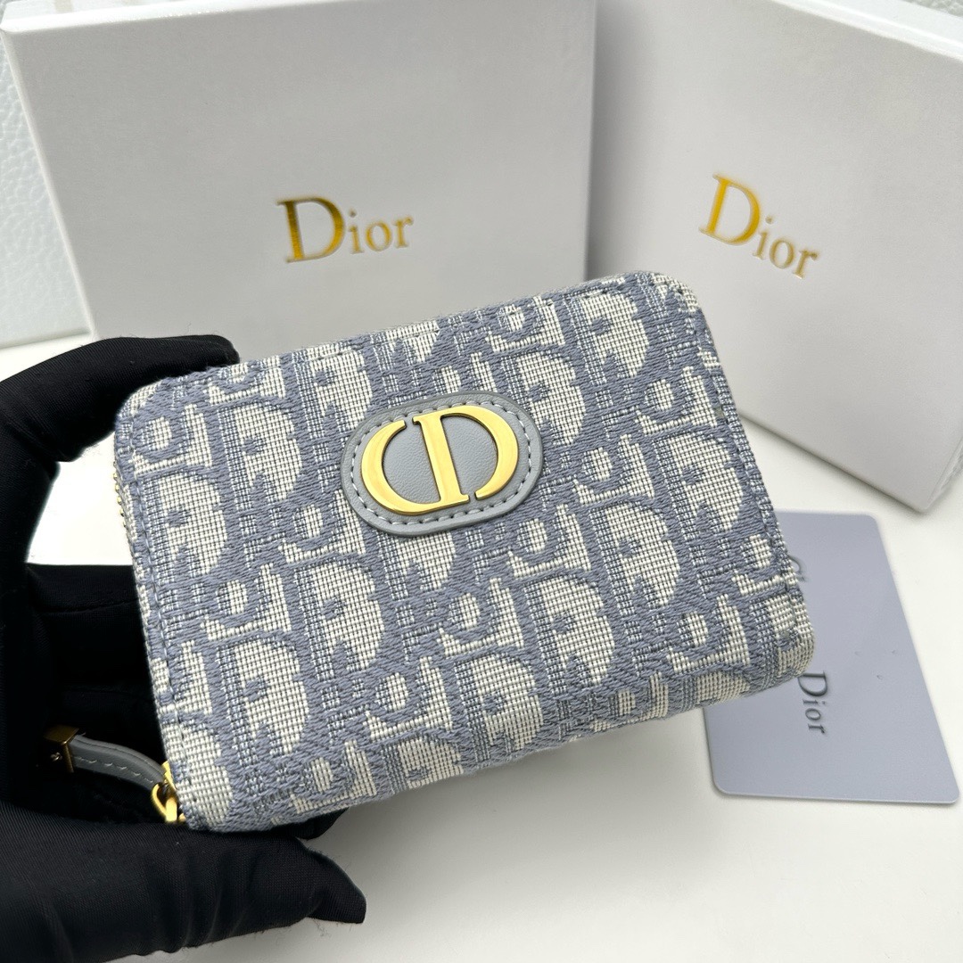 Dior高仿拉鍊短夾 Oblique帆布配皮設計 女士人氣實用款| 14 Dior高仿拉鍊短夾 Oblique帆布配皮設計 女士人氣實用款