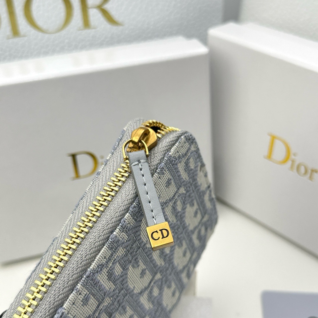 Dior高仿拉鍊短夾 Oblique帆布配皮設計 女士人氣實用款| 10 Dior高仿拉鍊短夾 Oblique帆布配皮設計 女士人氣實用款