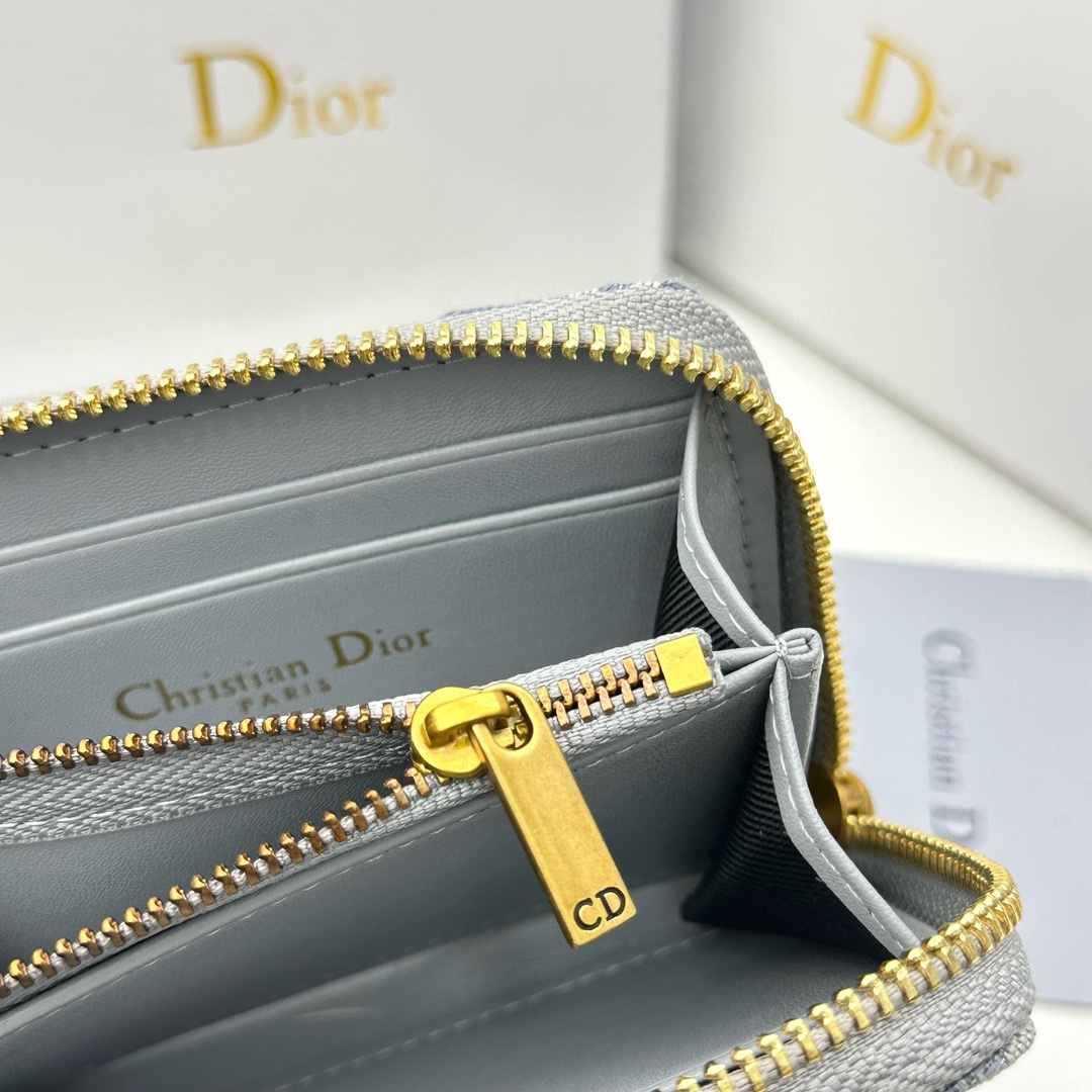 Dior高仿拉鍊短夾 Oblique帆布配皮設計 女士人氣實用款| 8 Dior高仿拉鍊短夾 Oblique帆布配皮設計 女士人氣實用款