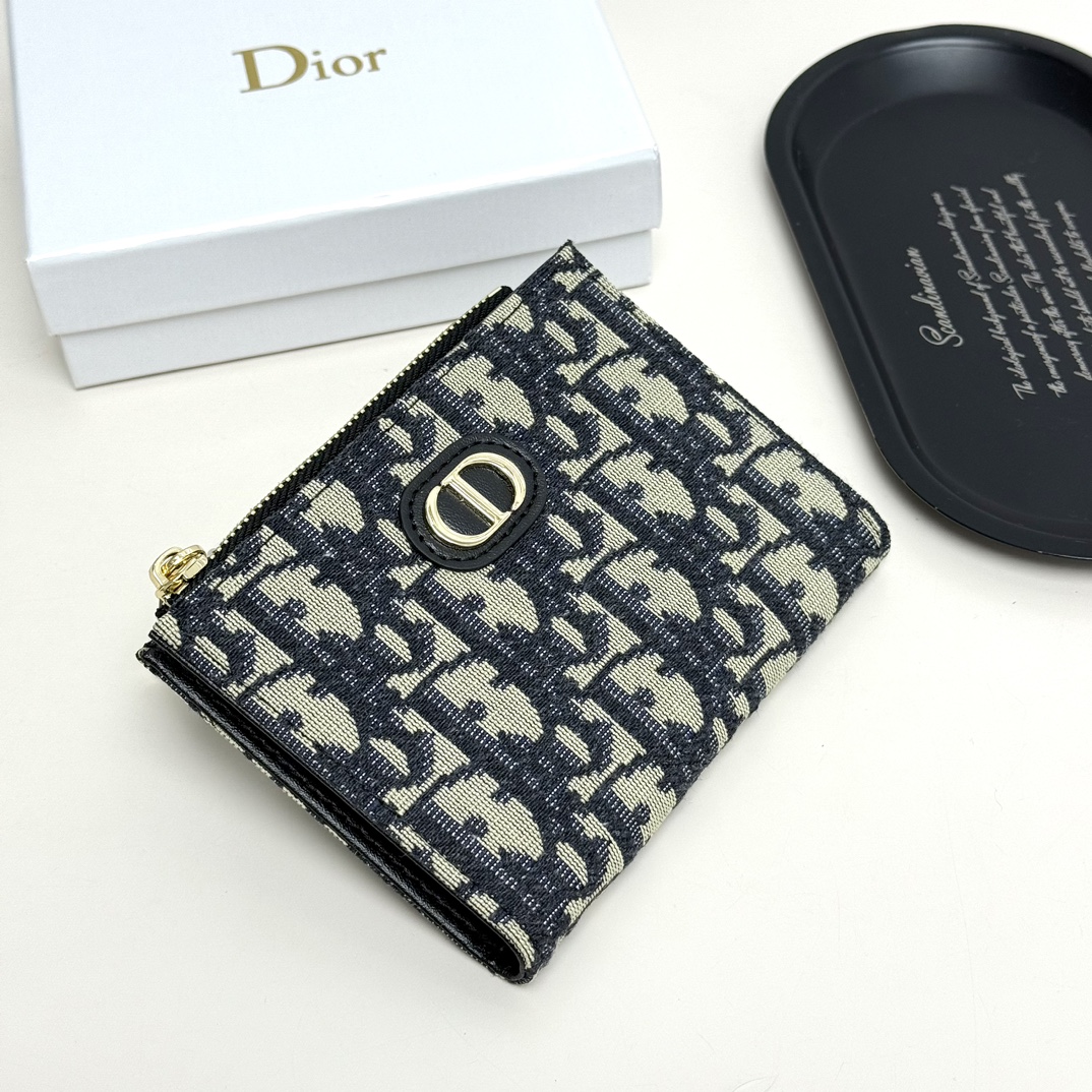 DiorA貨拉鍊卡包 Oblique帆布扁型小包 女士萬用收納夾| 14 DiorA貨拉鍊卡包 Oblique帆布扁型小包 女士萬用收納夾