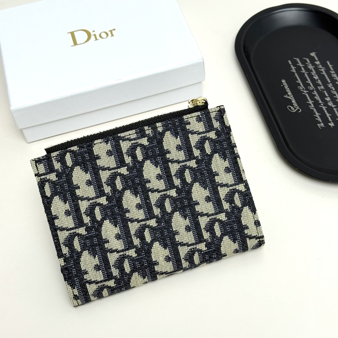 DiorA貨拉鍊卡包 Oblique帆布扁型小包 女士萬用收納夾| 13 DiorA貨拉鍊卡包 Oblique帆布扁型小包 女士萬用收納夾