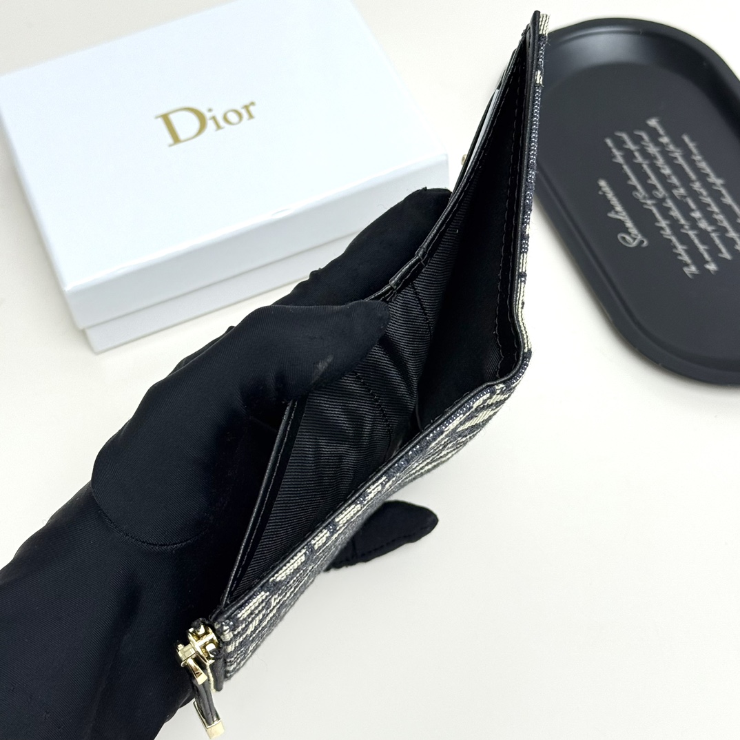 DiorA貨拉鍊卡包 Oblique帆布扁型小包 女士萬用收納夾| 8 DiorA貨拉鍊卡包 Oblique帆布扁型小包 女士萬用收納夾