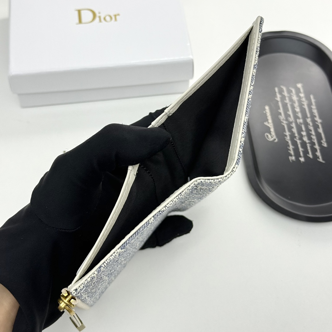 Dior原單短夾 女士Oblique帆布淺藍色款 CD金標高質感選擇| 11 Dior原單短夾 女士Oblique帆布淺藍色款 CD金標高質感選擇