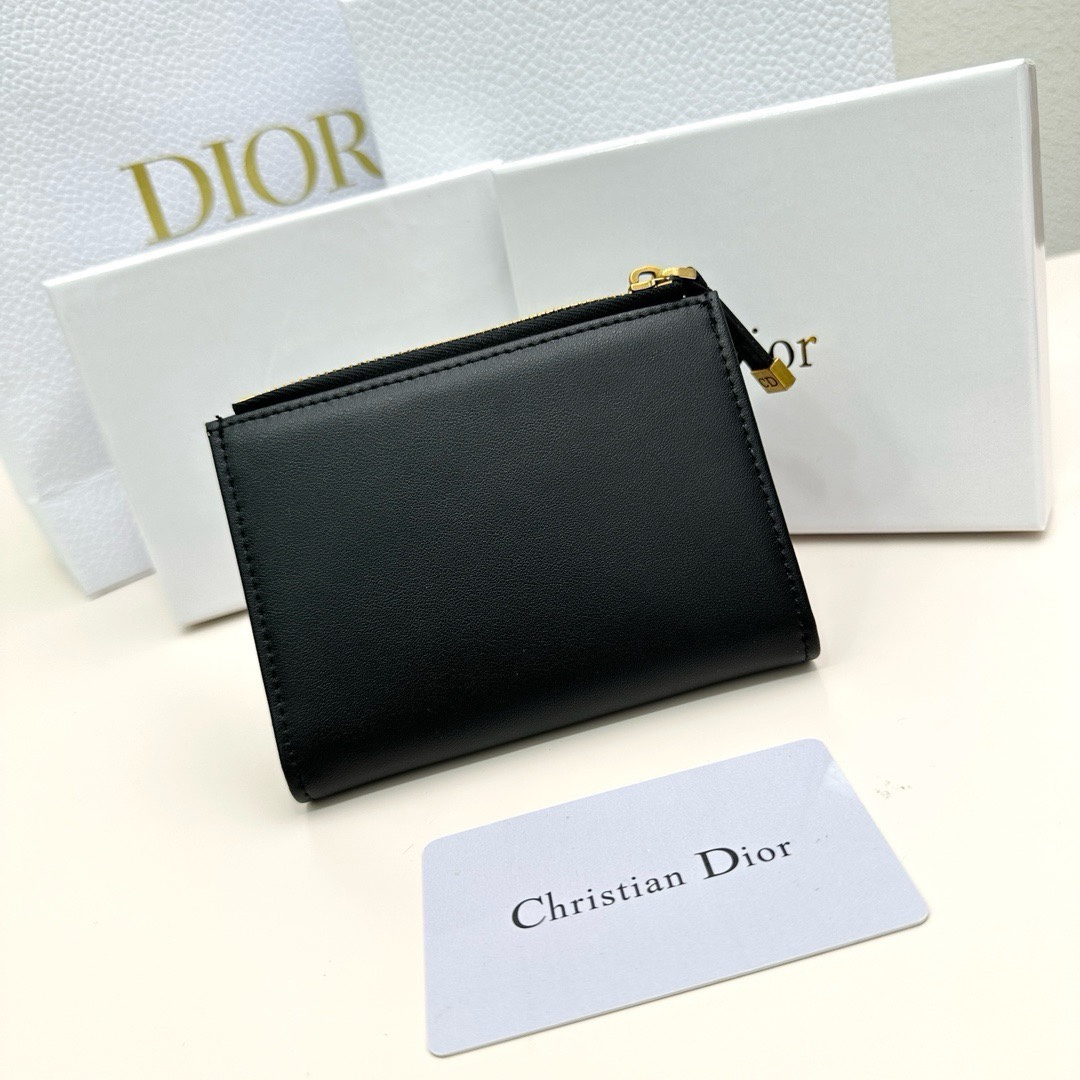 Dior原單卡夾 黑色皮革拉鍊款 女用極簡風CD金標設計| 13 Dior原單卡夾 黑色皮革拉鍊款 女用極簡風CD金標設計