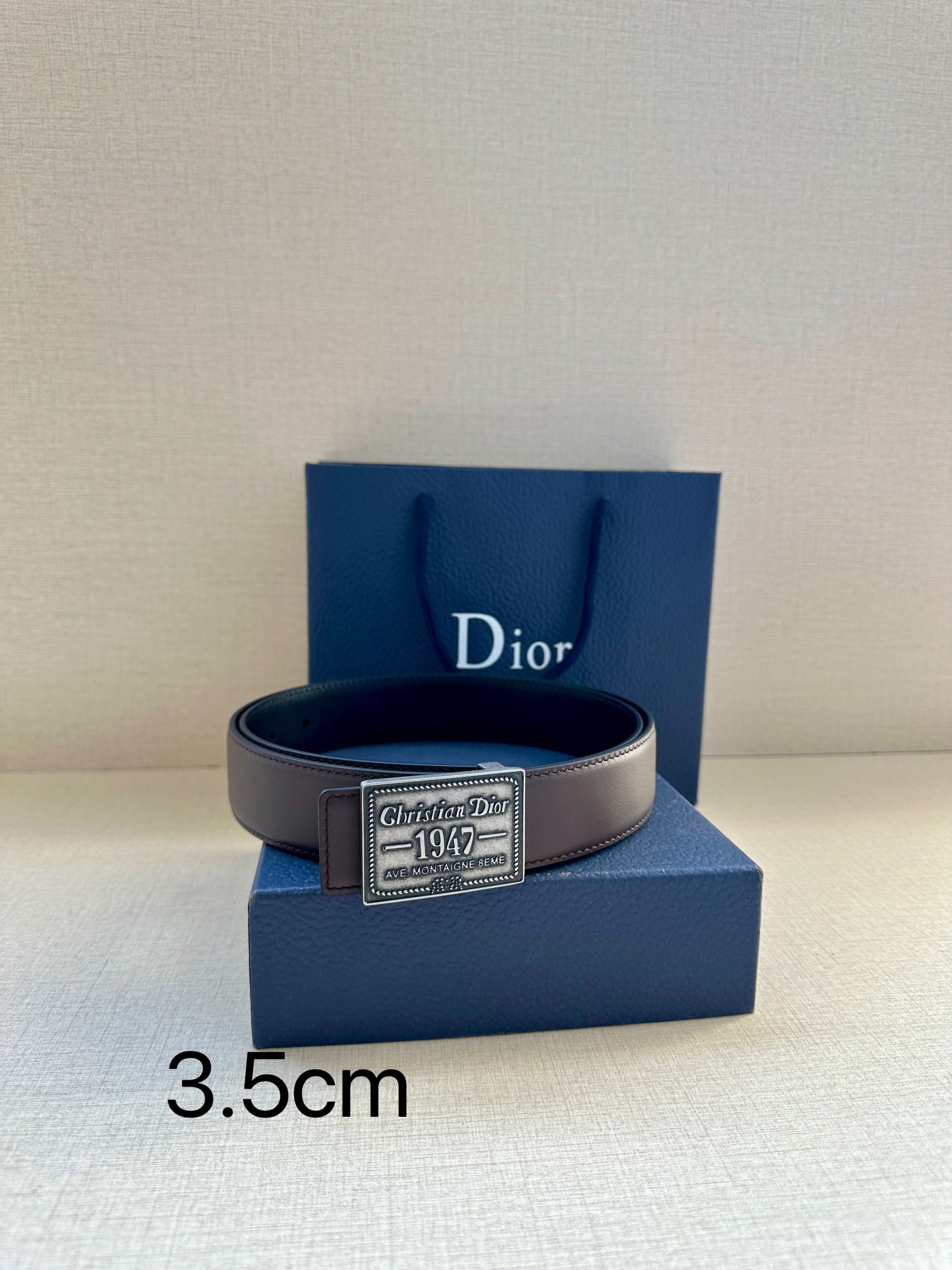 Dior 原單男士咖啡色皮帶 復刻1947金標 皮革溫潤| 11 Dior 原單男士咖啡色皮帶 復刻1947金標 皮革溫潤