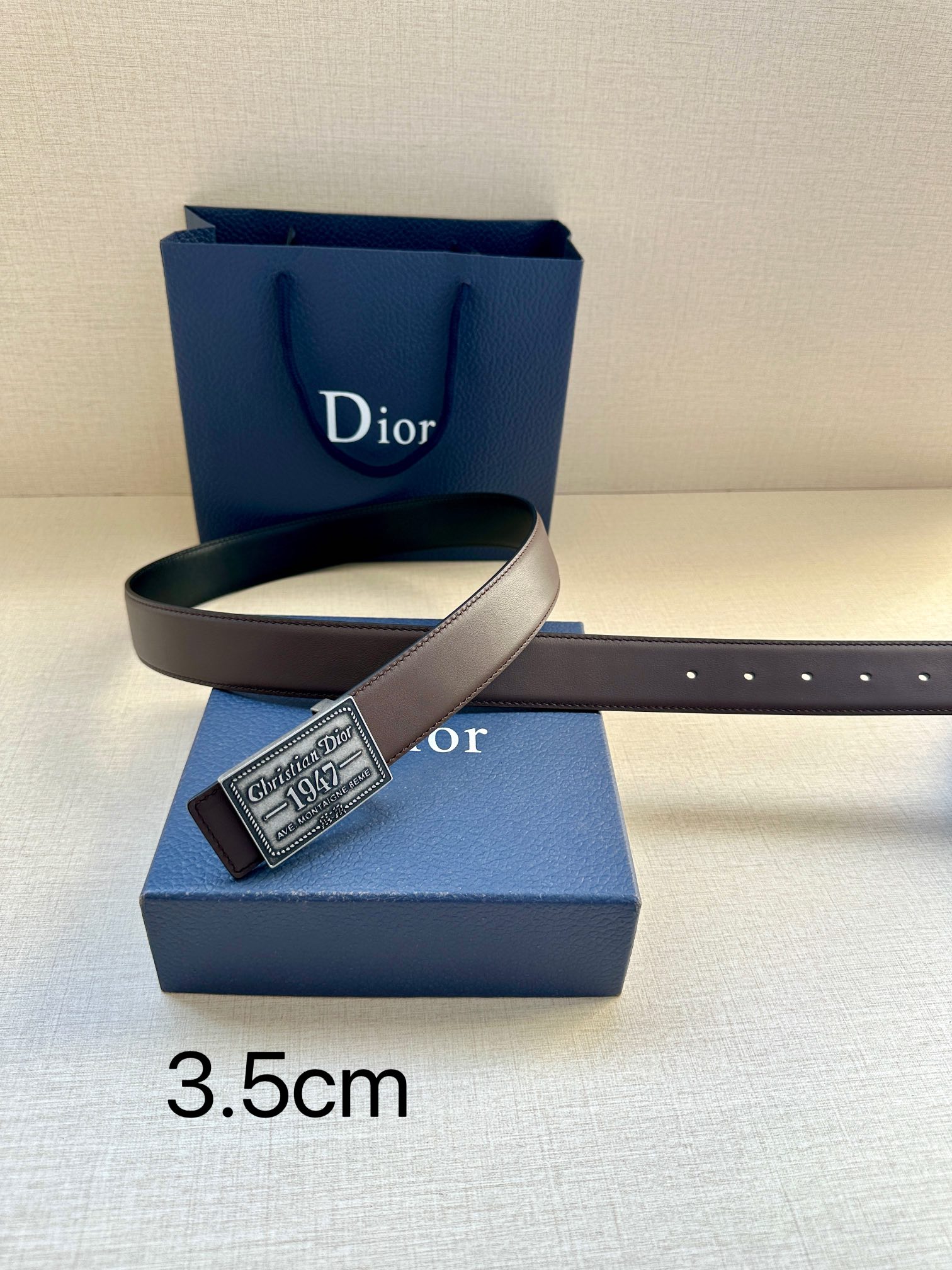 Dior 原單男士咖啡色皮帶 復刻1947金標 皮革溫潤| 10 Dior 原單男士咖啡色皮帶 復刻1947金標 皮革溫潤