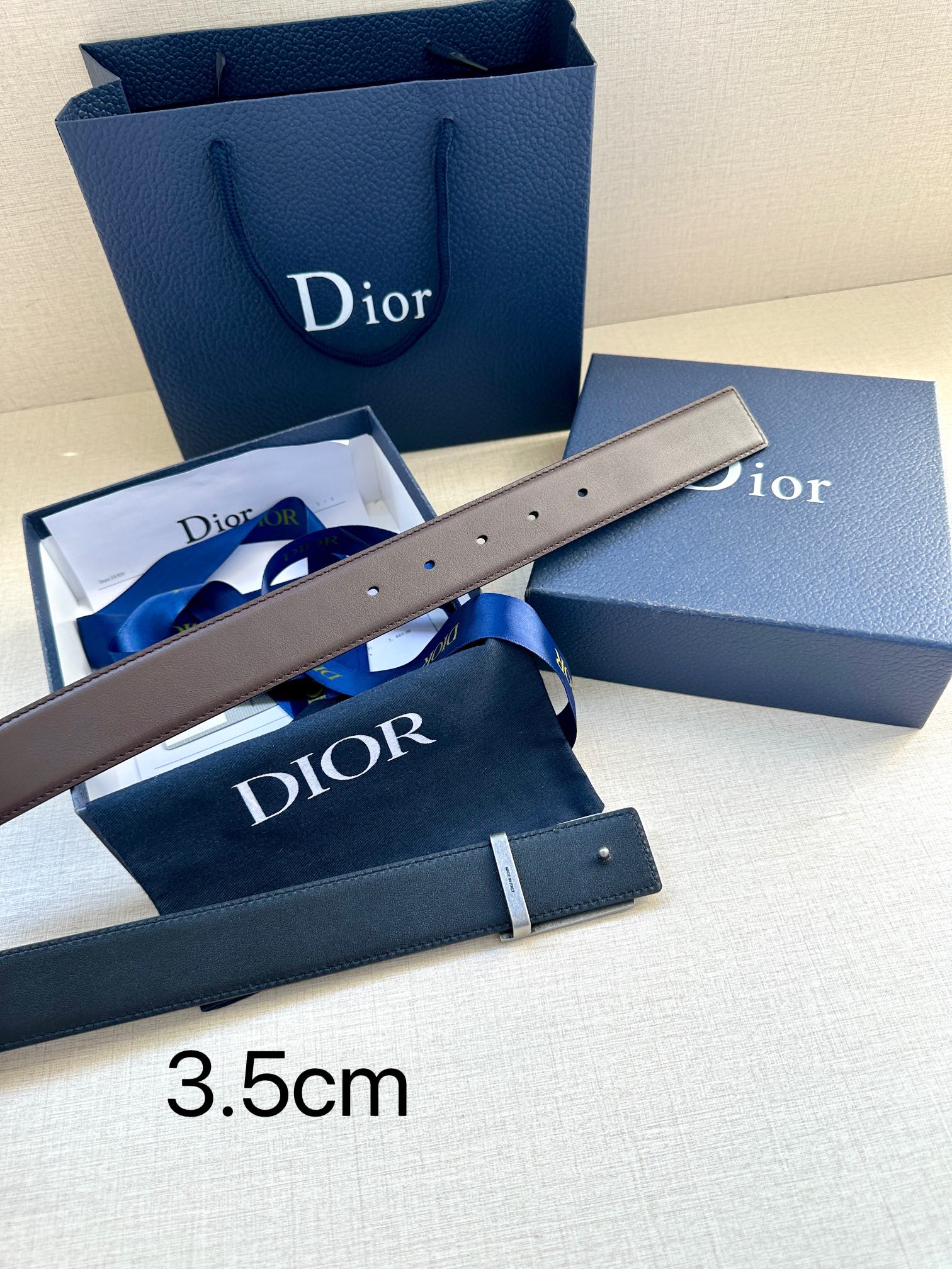 Dior 原單男士咖啡色皮帶 復刻1947金標 皮革溫潤| 8 Dior 原單男士咖啡色皮帶 復刻1947金標 皮革溫潤
