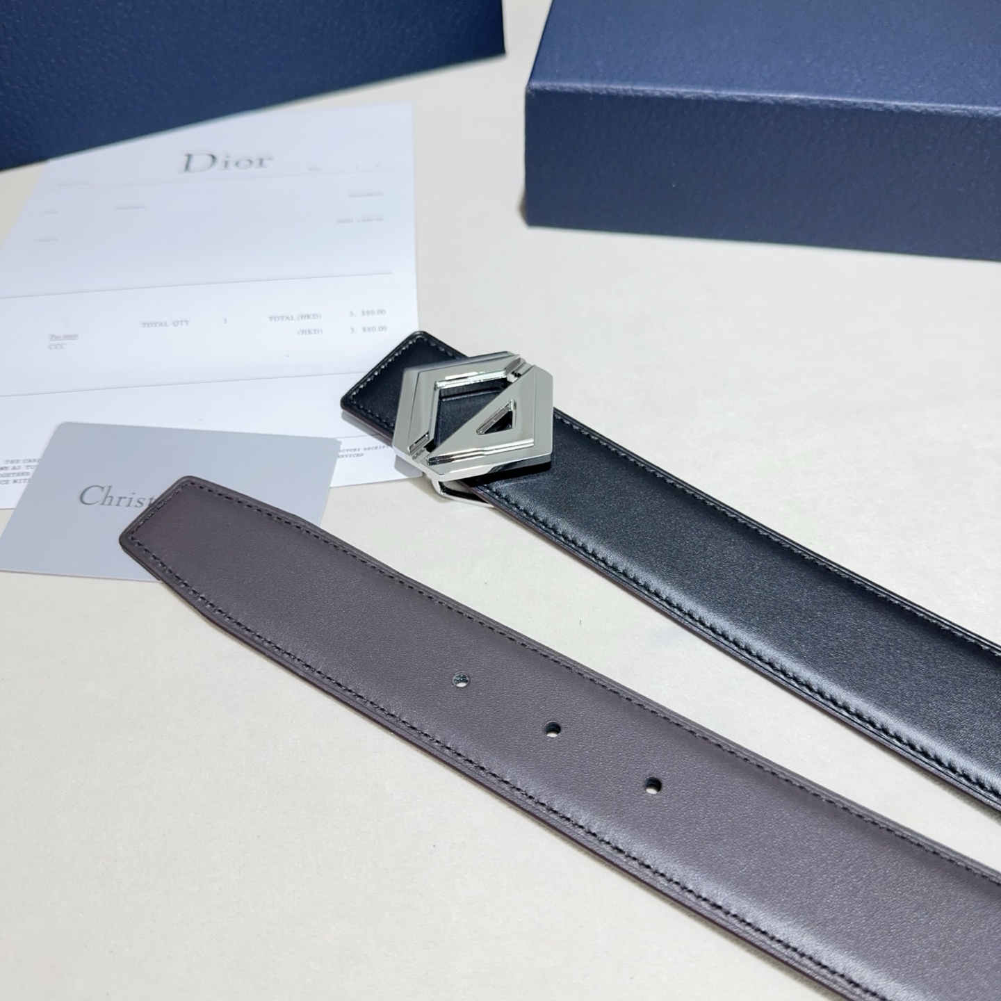 Dior 高仿男士皮帶 幾何雙 D 銀扣設計 都會簡約款| 11 Dior 高仿男士皮帶 幾何雙 D 銀扣設計 都會簡約款