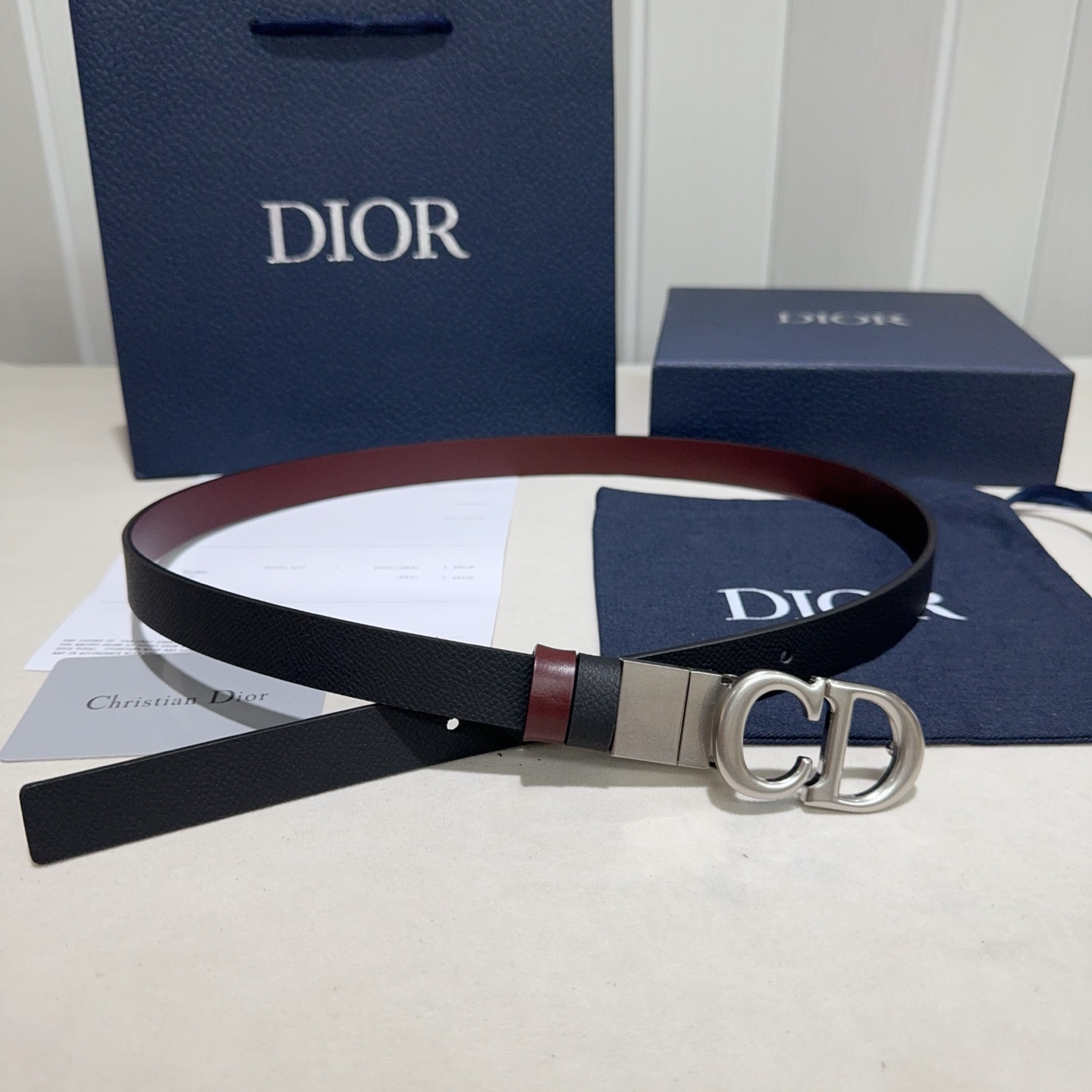 Dior A貨男士皮帶 CD金屬雙釦頭設計款 經典黑色腰帶| 12 Dior A貨男士皮帶 CD金屬雙釦頭設計款 經典黑色腰帶