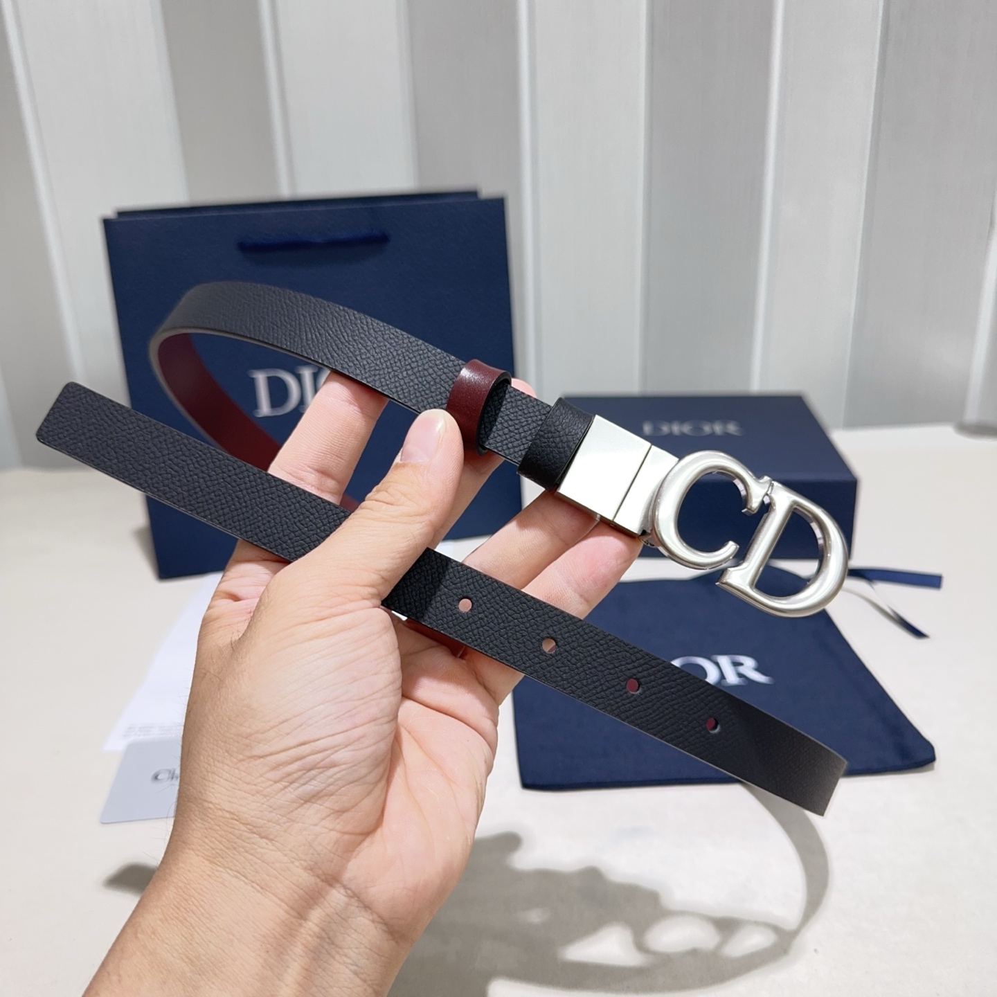 Dior A貨男士皮帶 CD金屬雙釦頭設計款 經典黑色腰帶| 11 Dior A貨男士皮帶 CD金屬雙釦頭設計款 經典黑色腰帶