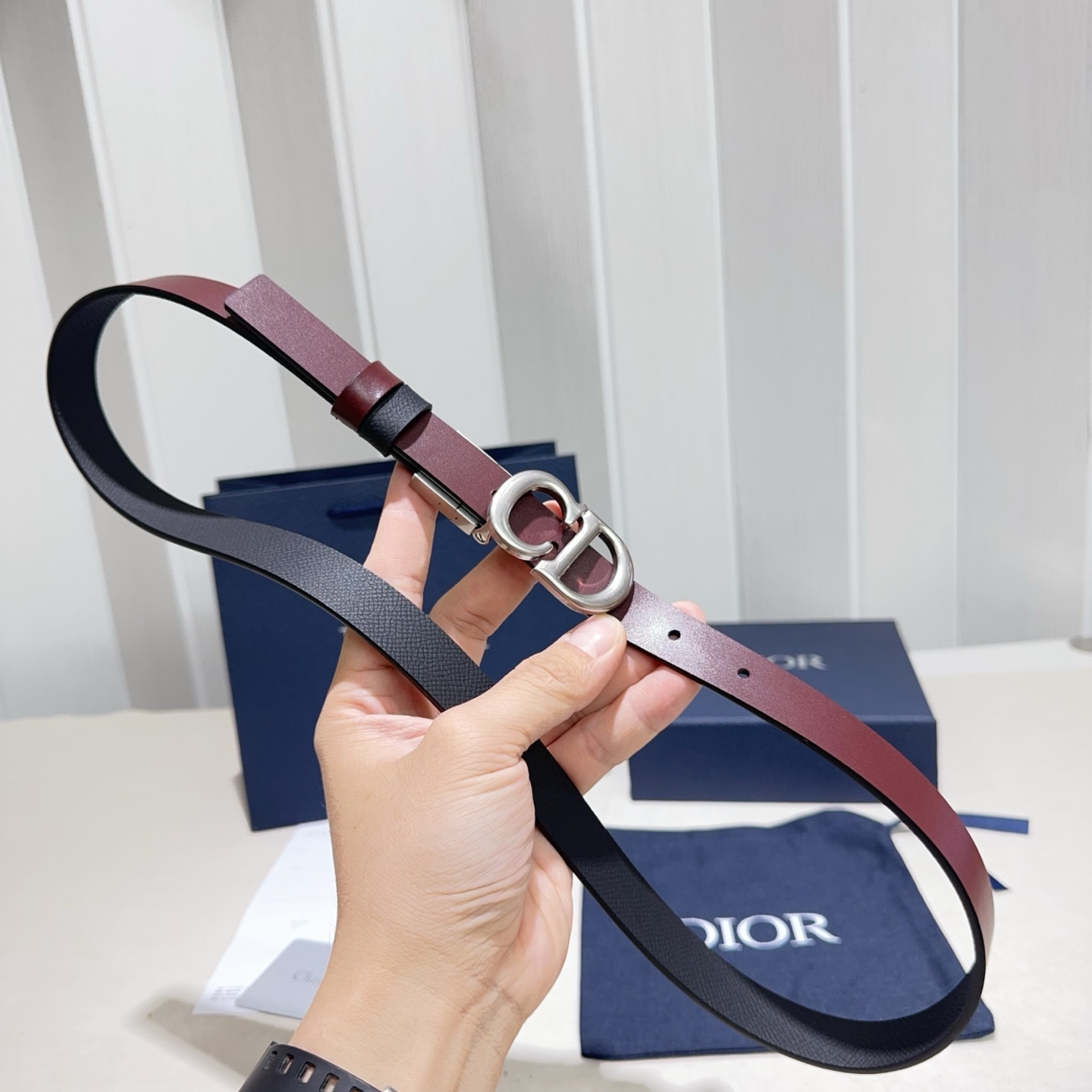 Dior A貨男士皮帶 CD金屬雙釦頭設計款 經典黑色腰帶| 8 Dior A貨男士皮帶 CD金屬雙釦頭設計款 經典黑色腰帶