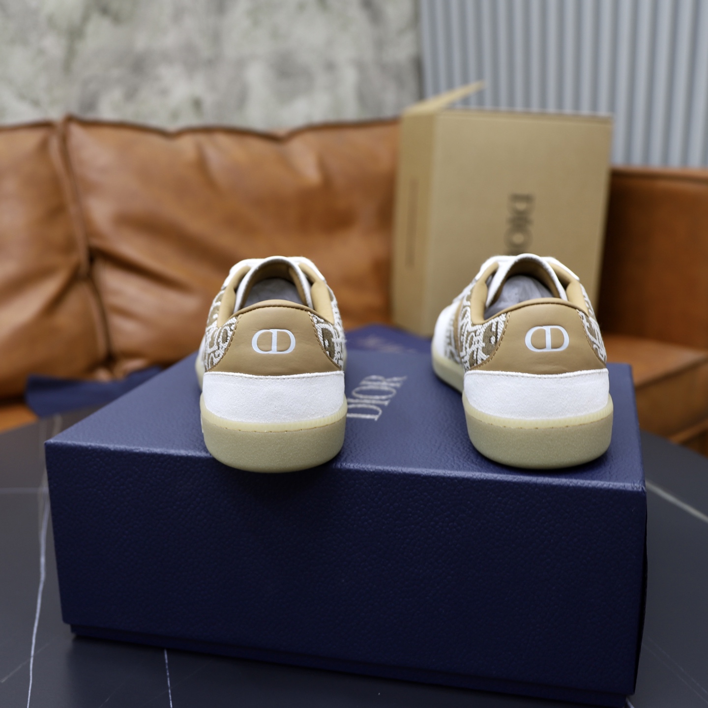 Dior A貨男士老花拼皮運動鞋 復古混搭風格鞋款 潮人百搭款