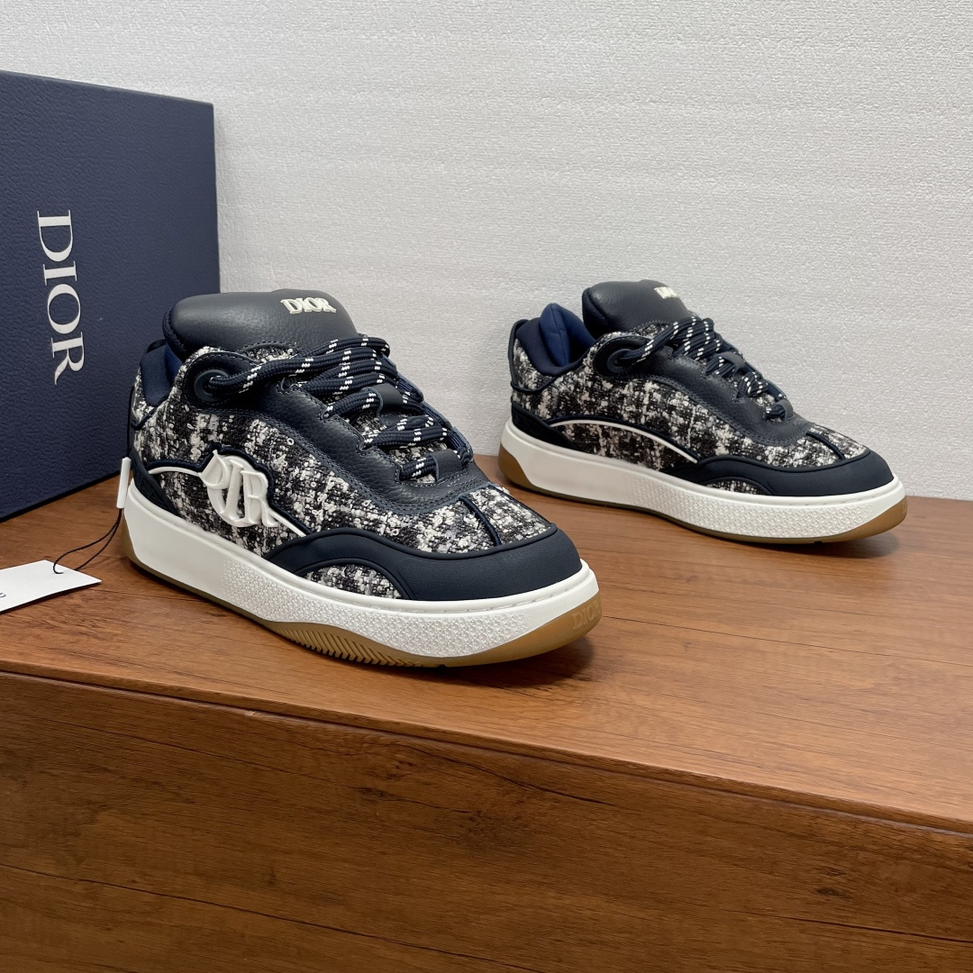 Dior A貨男士深藍花紋休閒鞋 雙層材質拼接設計 潮流質感鞋型| 13 Dior A貨男士深藍花紋休閒鞋 雙層材質拼接設計 潮流質感鞋型