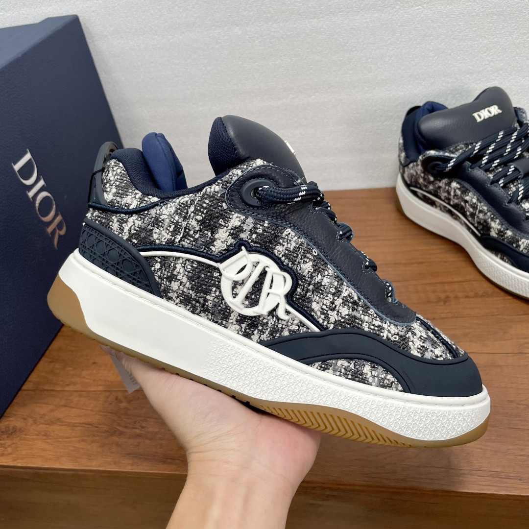 Dior A貨男士深藍花紋休閒鞋 雙層材質拼接設計 潮流質感鞋型| 12 Dior A貨男士深藍花紋休閒鞋 雙層材質拼接設計 潮流質感鞋型