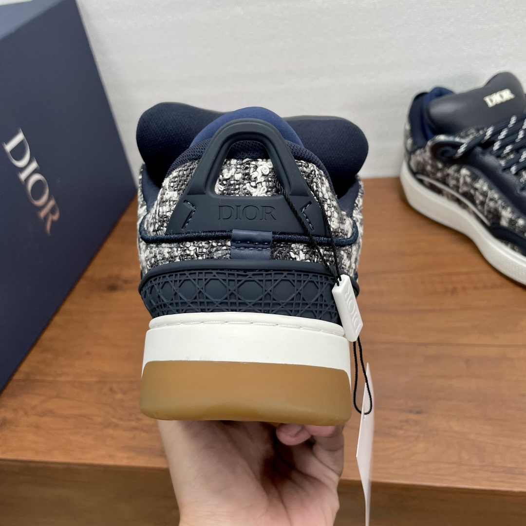 Dior A貨男士深藍花紋休閒鞋 雙層材質拼接設計 潮流質感鞋型| 11 Dior A貨男士深藍花紋休閒鞋 雙層材質拼接設計 潮流質感鞋型