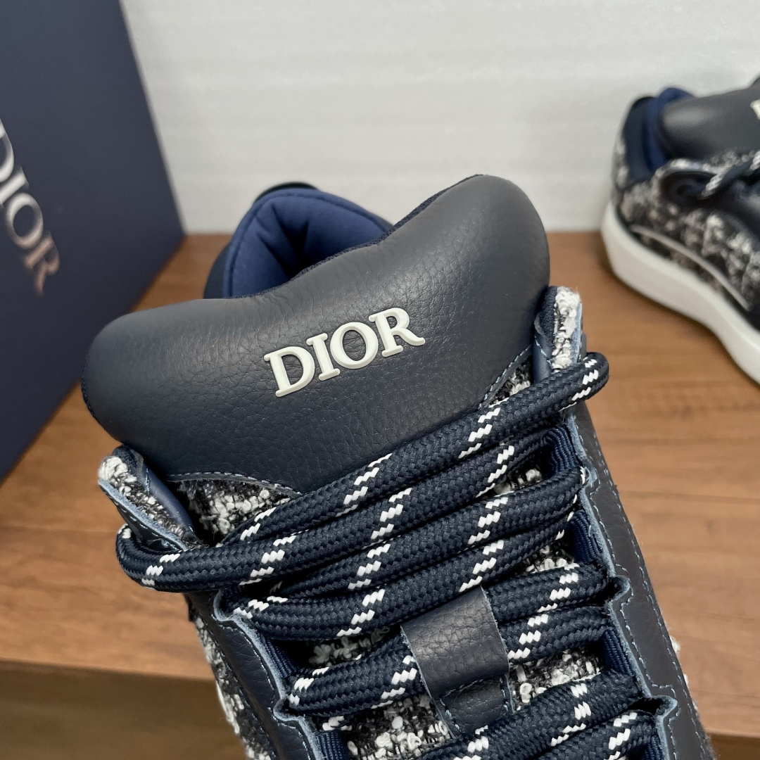 Dior A貨男士深藍花紋休閒鞋 雙層材質拼接設計 潮流質感鞋型| 9 Dior A貨男士深藍花紋休閒鞋 雙層材質拼接設計 潮流質感鞋型
