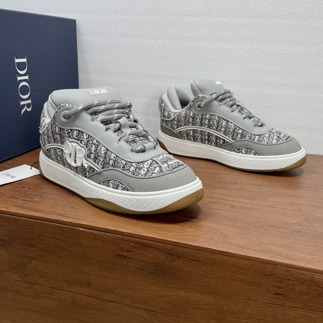 Dior 精品仿製男士灰色花呢休閒鞋 素色低調風格 高級街頭感| 13 Dior 精品仿製男士灰色花呢休閒鞋 素色低調風格 高級街頭感
