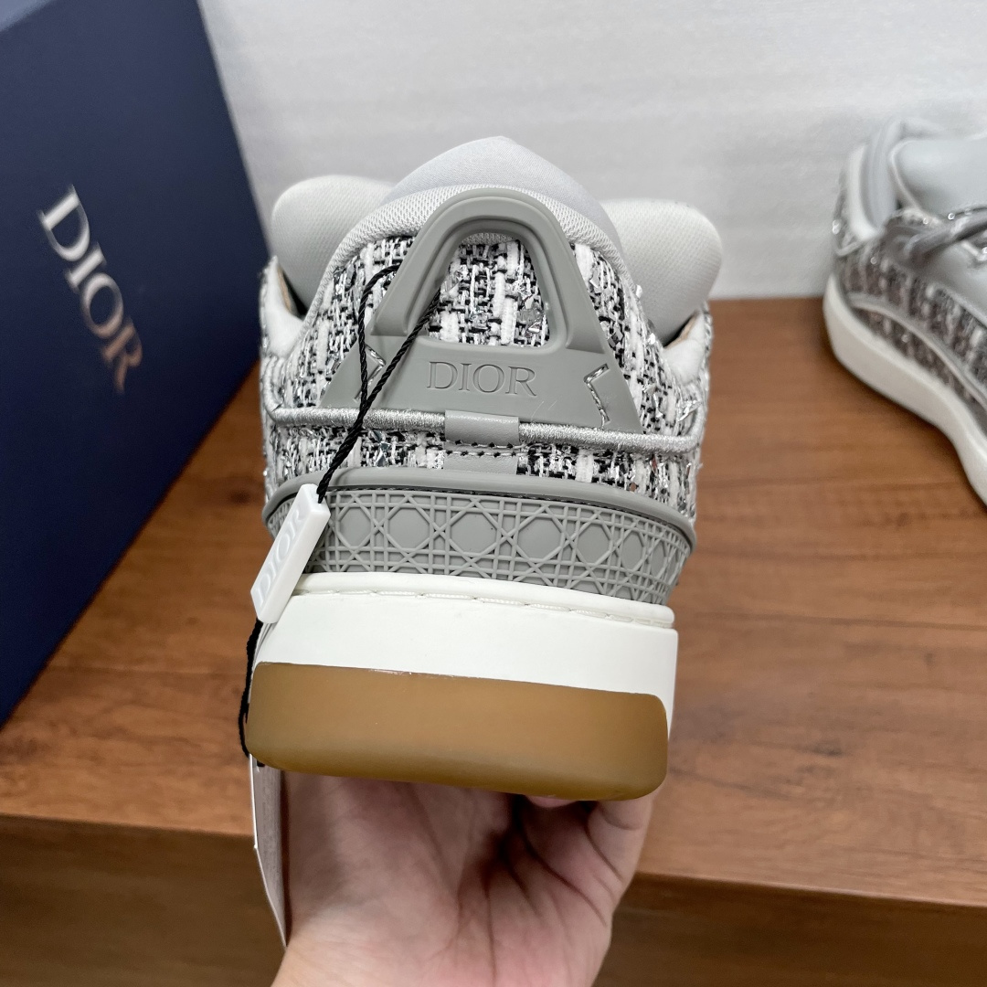 Dior 精品仿製男士灰色花呢休閒鞋 素色低調風格 高級街頭感| 11 Dior 精品仿製男士灰色花呢休閒鞋 素色低調風格 高級街頭感