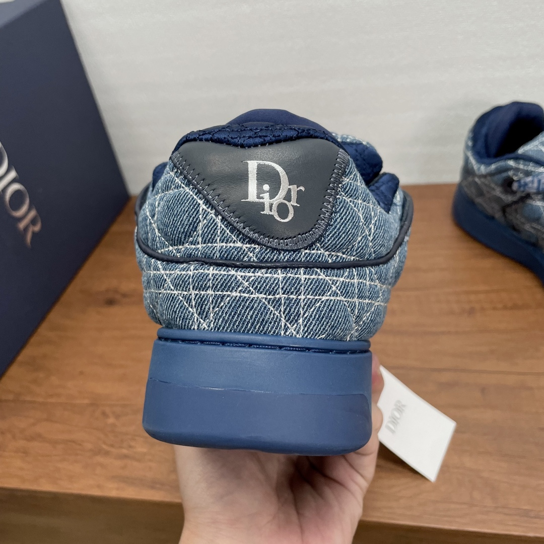 Dior 高仿男士丹寧老花運動鞋 藍色織紋刺繡 潮流街頭設計款| 11 Dior 高仿男士丹寧老花運動鞋 藍色織紋刺繡 潮流街頭設計款