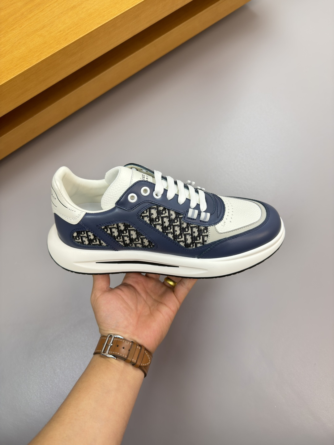 Dior A貨 海軍藍 Oblique 科技運動鞋 男士時尚拼接休閒款| 12 Dior A貨 海軍藍 Oblique 科技運動鞋 男士時尚拼接休閒款