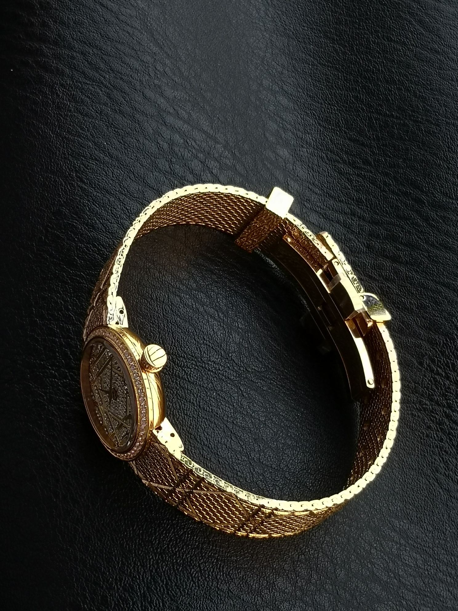 Dior A貨全金女錶 凱旋幾何面盤立體雕紋錶帶款| 9 Dior A貨全金女錶 凱旋幾何面盤立體雕紋錶帶款