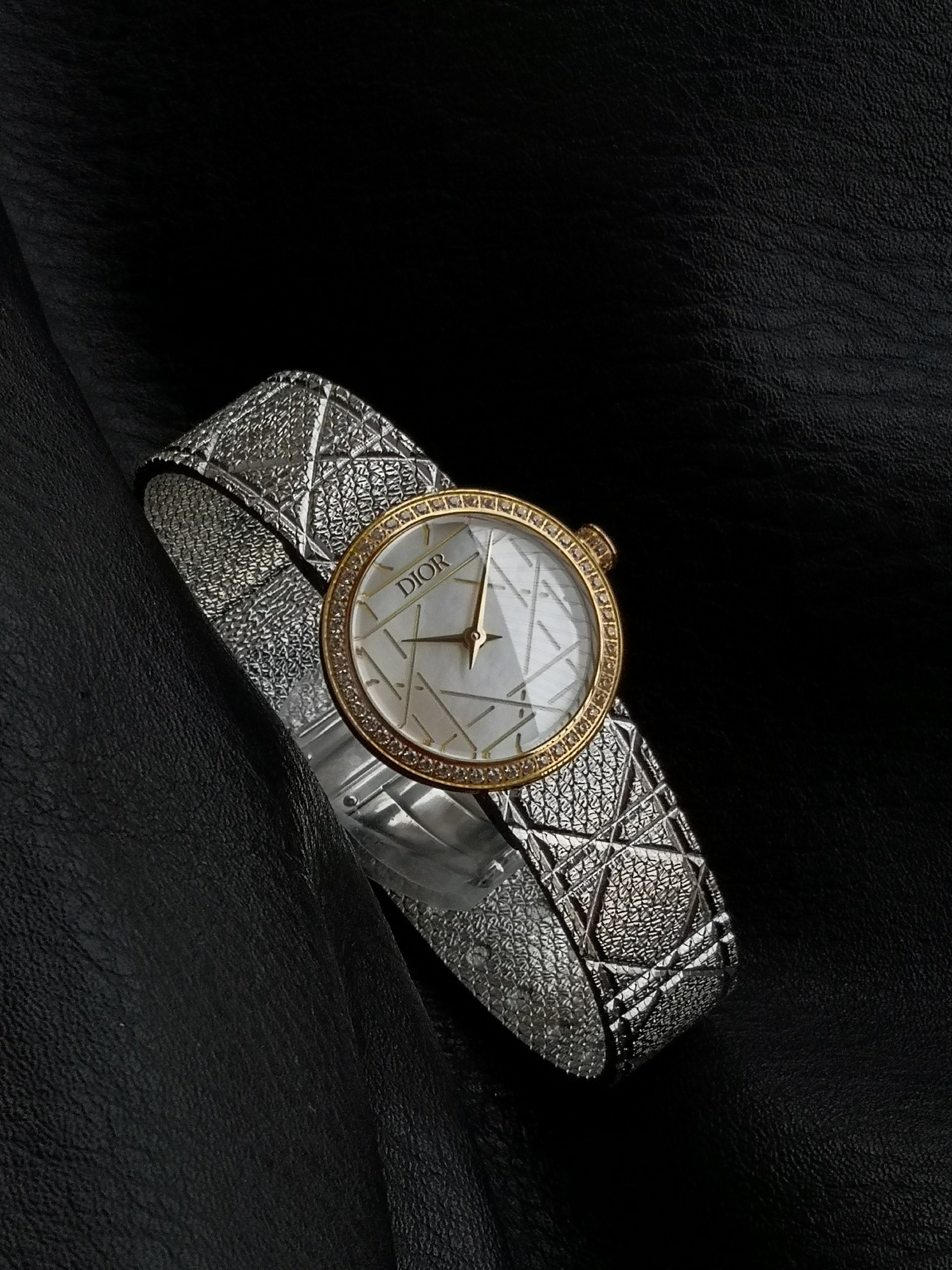 Dior一比一雙色幾何面盤女錶 銀金拼接網帶款| 10 Dior一比一雙色幾何面盤女錶 銀金拼接網帶款