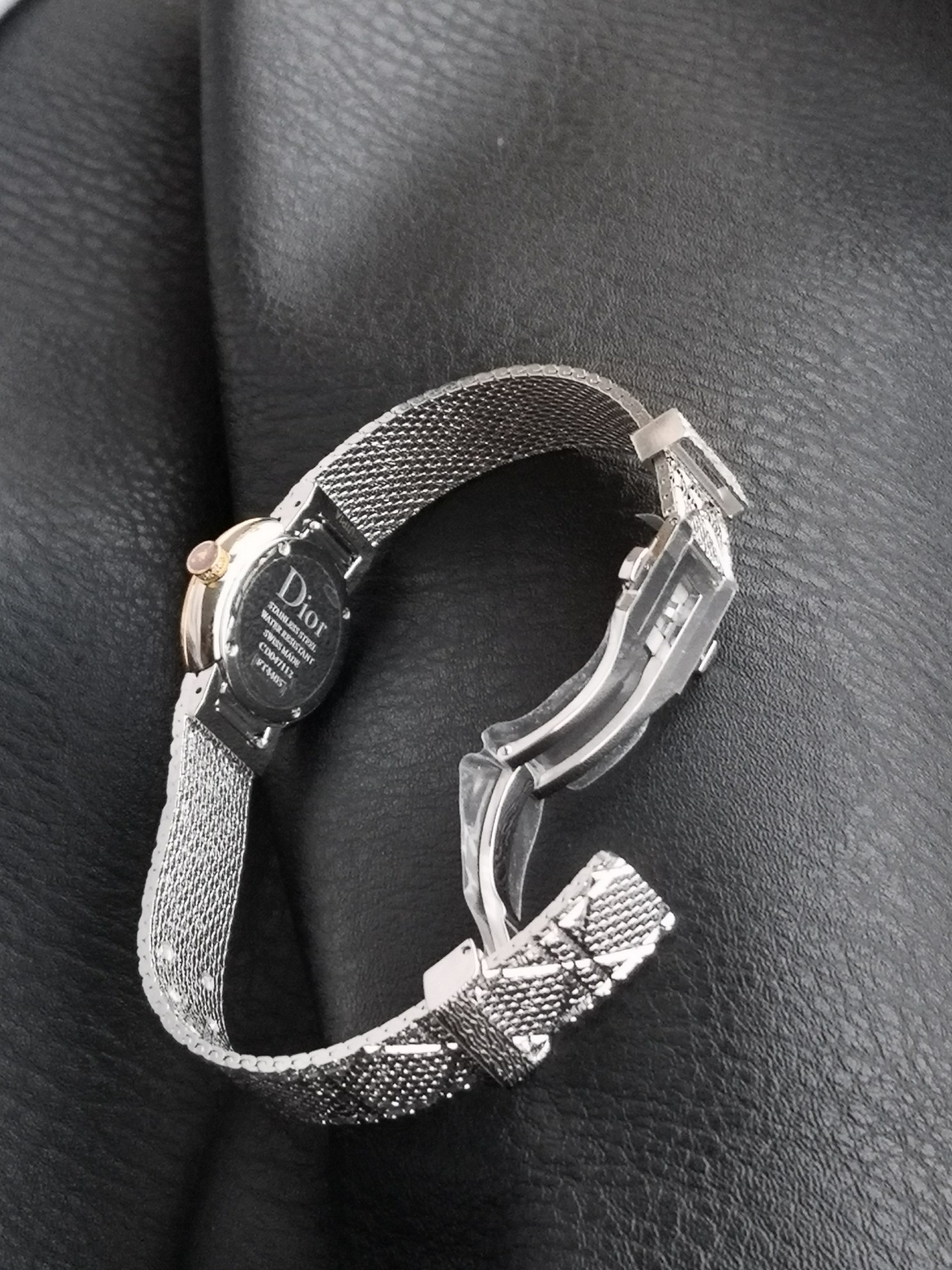 Dior一比一雙色幾何面盤女錶 銀金拼接網帶款| 8 Dior一比一雙色幾何面盤女錶 銀金拼接網帶款