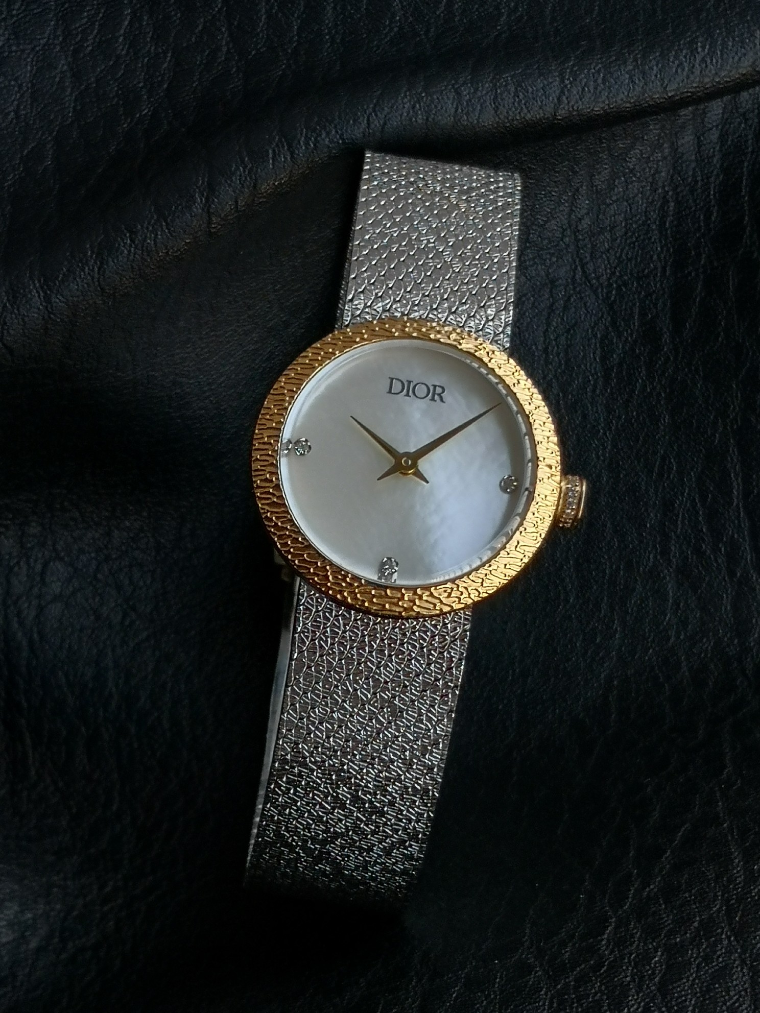 Dior原單白面女錶 金圈銀帶雙色高質感組合| 13 Dior原單白面女錶 金圈銀帶雙色高質感組合