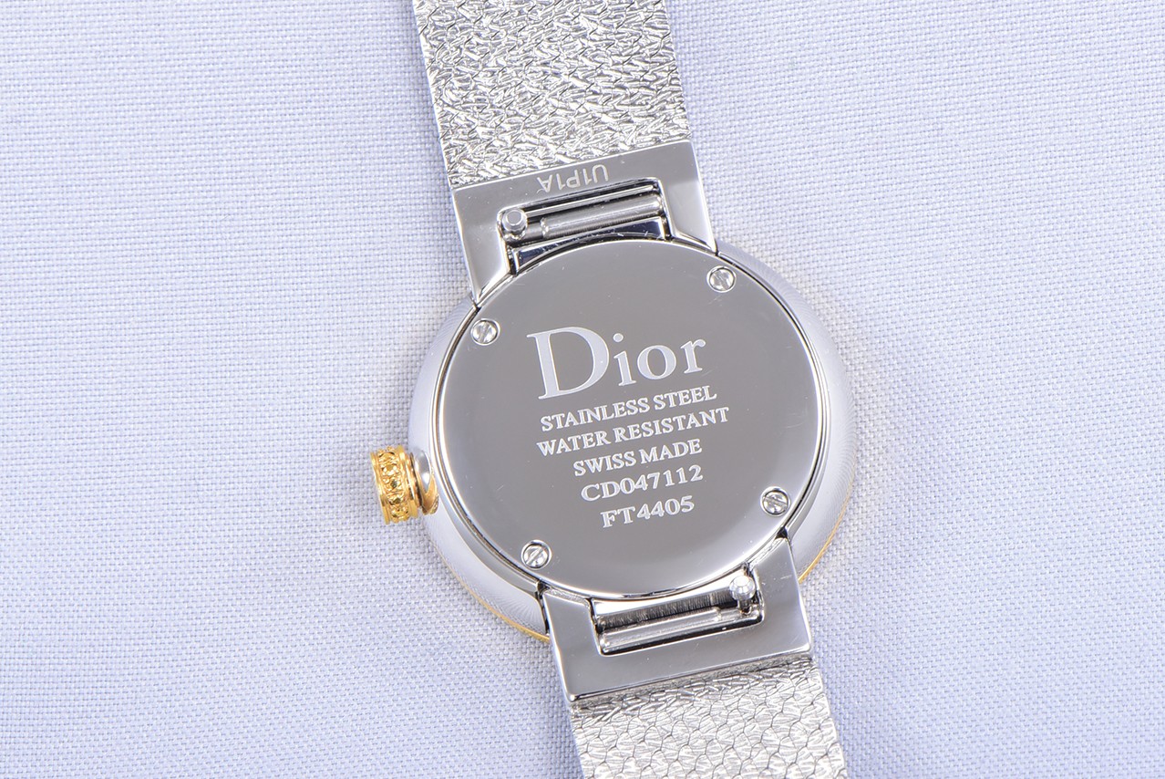 DiorA貨琥珀橘面女錶 銀帶金框鑽飾珍稀配色| 7 DiorA貨琥珀橘面女錶 銀帶金框鑽飾珍稀配色