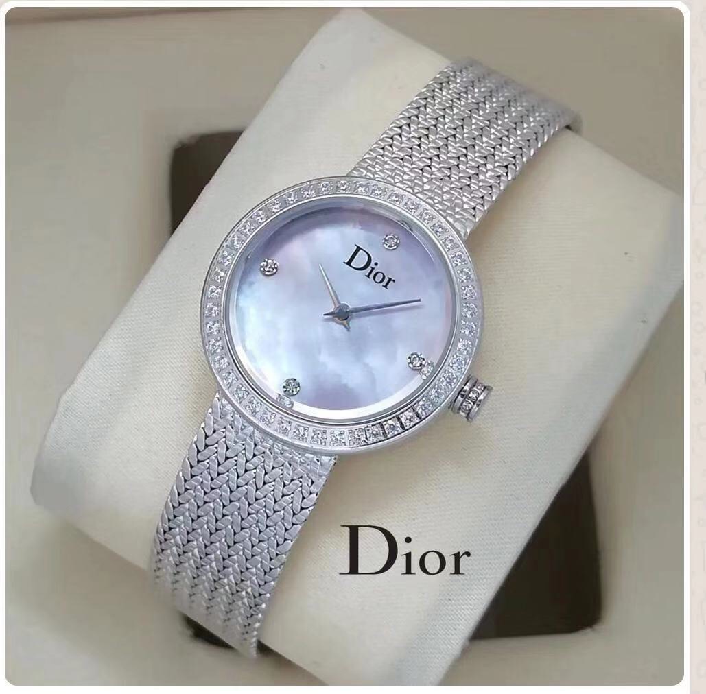 Dior高仿金邊貝母女錶細鑽圈銀帶氣質款| 13 Dior高仿金邊貝母女錶細鑽圈銀帶氣質款