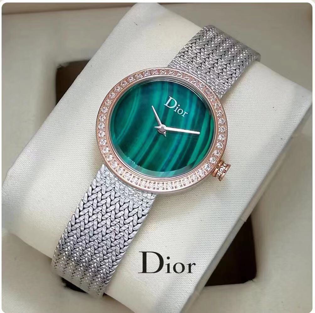 Dior高仿金邊貝母女錶細鑽圈銀帶氣質款| 9 Dior高仿金邊貝母女錶細鑽圈銀帶氣質款