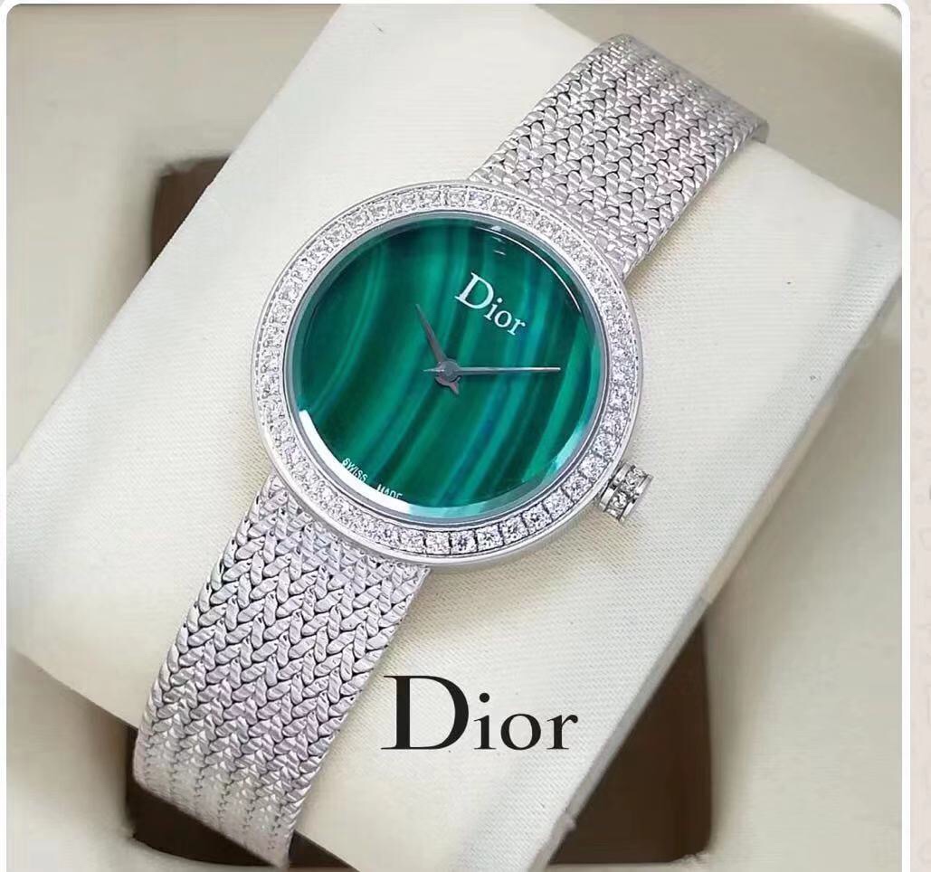 Dior高仿金邊貝母女錶細鑽圈銀帶氣質款| 8 Dior高仿金邊貝母女錶細鑽圈銀帶氣質款