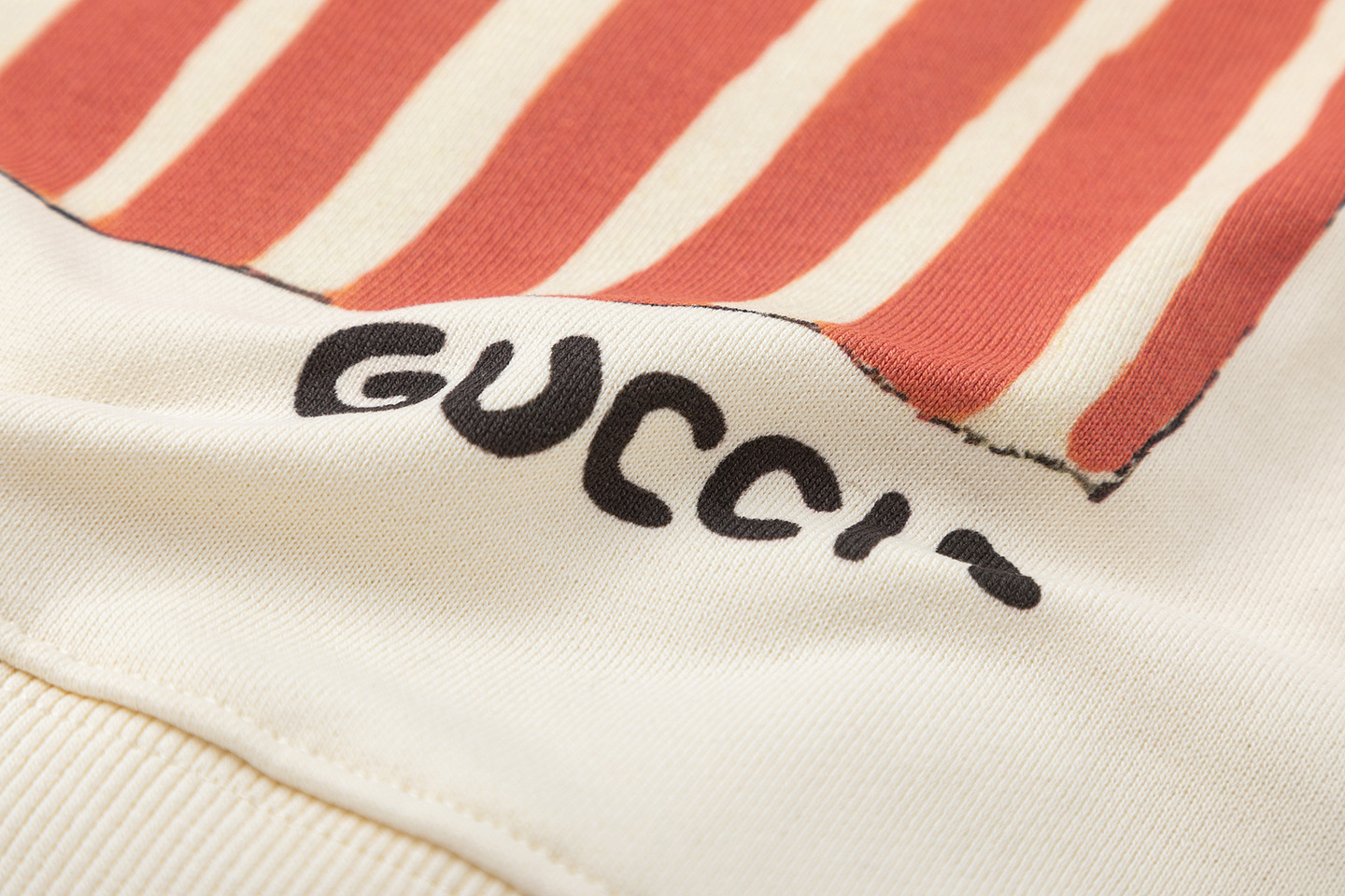 Gucci 一比一插畫長袖 貓咪紙袋趣味圖案 奶油白圓領上衣| 13 Gucci 一比一插畫長袖 貓咪紙袋趣味圖案 奶油白圓領上衣