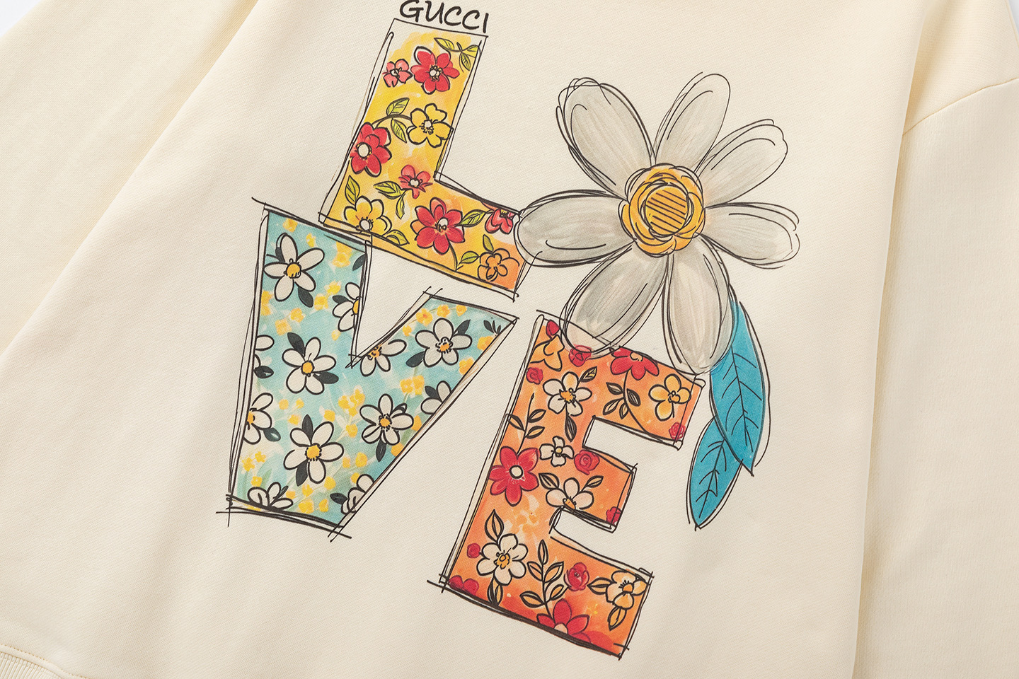 Gucci 一比一 LOVE 花朵插畫長袖 可愛風格圓領設計| 14 Gucci 一比一 LOVE 花朵插畫長袖 可愛風格圓領設計