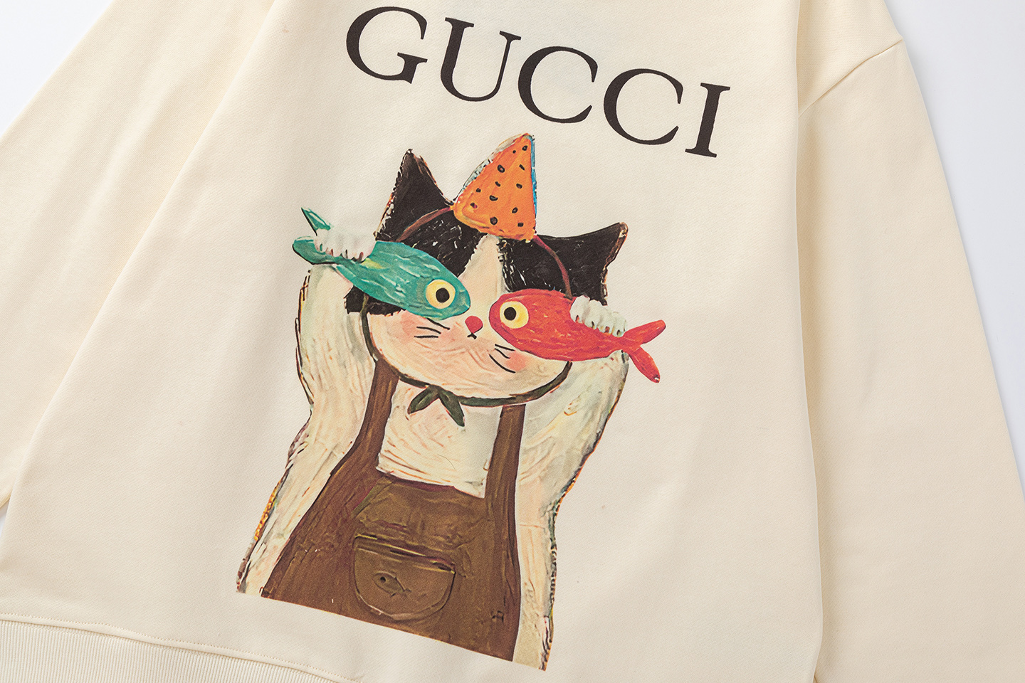 Gucci 高仿魚眼貓咪派對插畫長袖 搞怪趣味造型款| 14 Gucci 高仿魚眼貓咪派對插畫長袖 搞怪趣味造型款