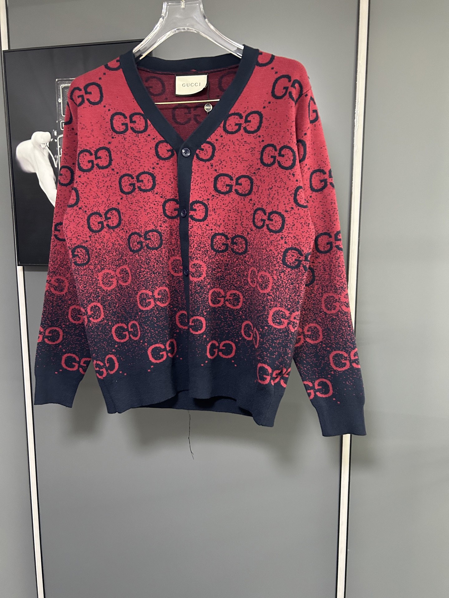 Gucci 一比一男針織外套 紅黑撞色GG毛衣 開襟設計造型強| 13 Gucci 一比一男針織外套 紅黑撞色GG毛衣 開襟設計造型強