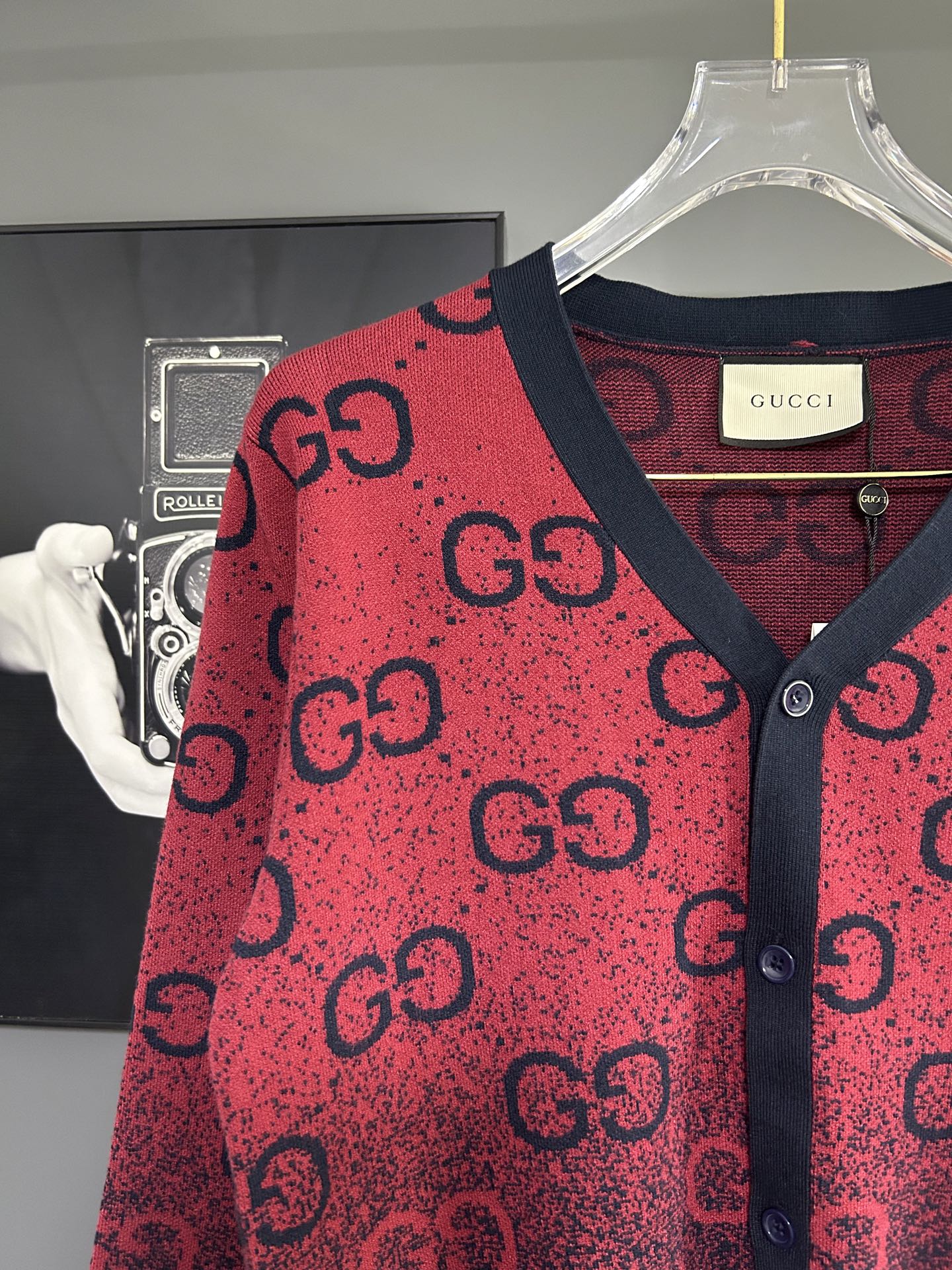 Gucci 一比一男針織外套 紅黑撞色GG毛衣 開襟設計造型強| 11 Gucci 一比一男針織外套 紅黑撞色GG毛衣 開襟設計造型強