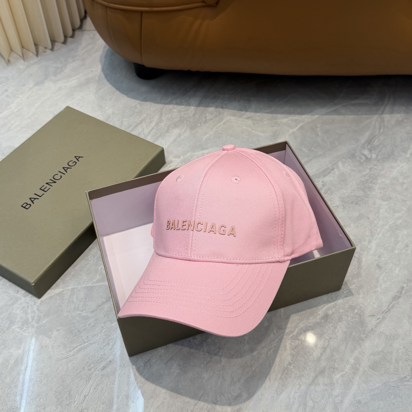 BALENCIAGA 高仿 男款 LOGO棒球帽 粉色潮流帽| 14 BALENCIAGA 高仿 男款 LOGO棒球帽 粉色潮流帽