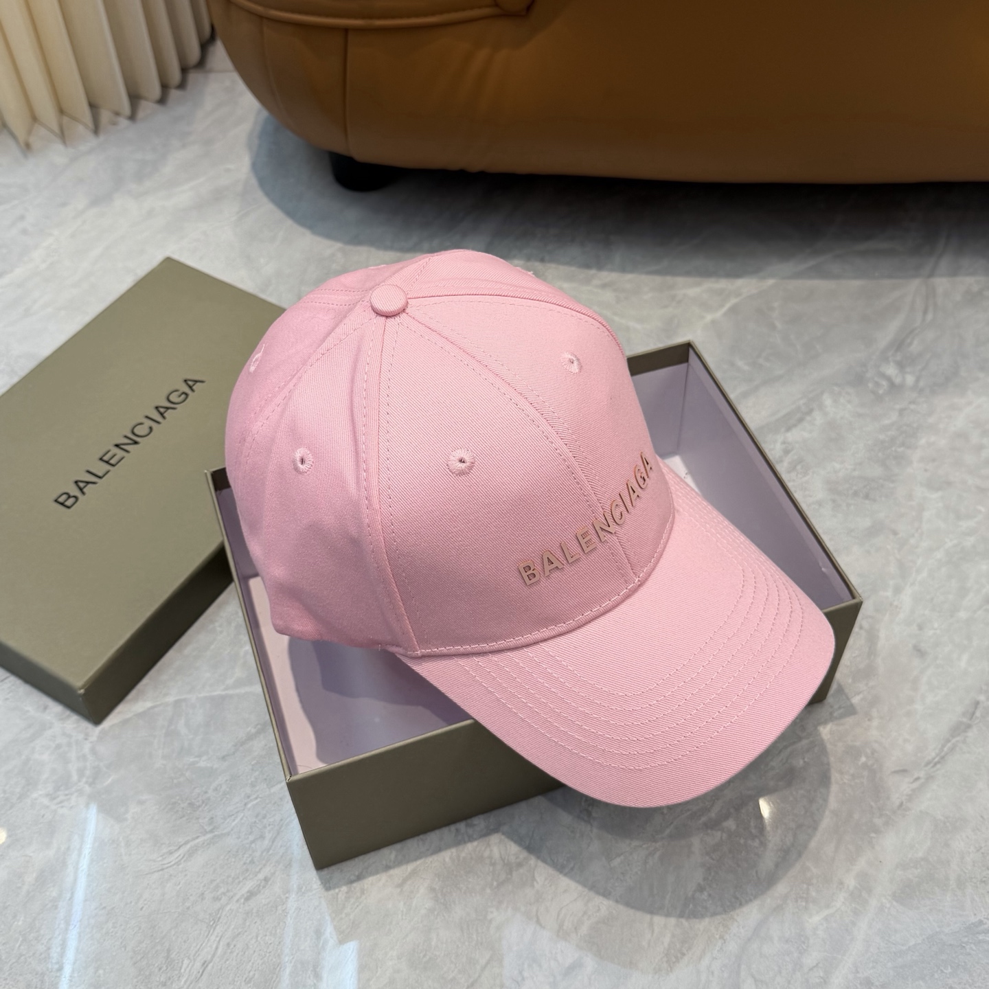 BALENCIAGA 高仿 男款 LOGO棒球帽 粉色潮流帽| 11 BALENCIAGA 高仿 男款 LOGO棒球帽 粉色潮流帽