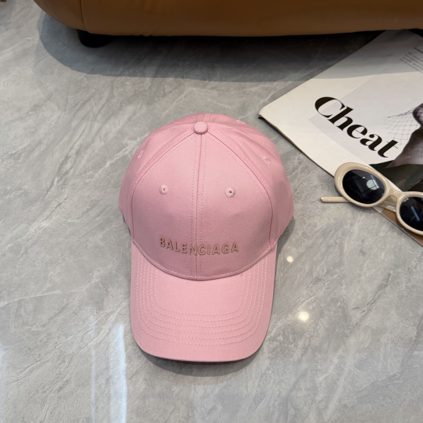 BALENCIAGA 高仿 男款 LOGO棒球帽 粉色潮流帽| 10 BALENCIAGA 高仿 男款 LOGO棒球帽 粉色潮流帽