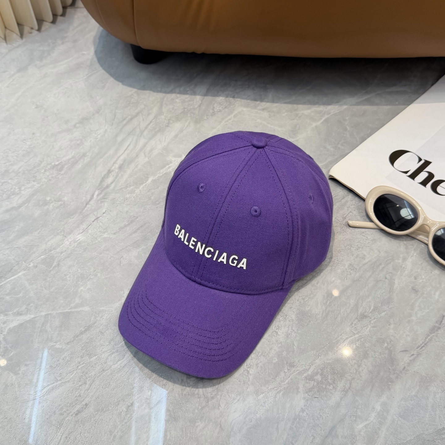 BALENCIAGA A貨 男款 LOGO刺繡棒球帽 紫色潮流帽| 9 BALENCIAGA A貨 男款 LOGO刺繡棒球帽 紫色潮流帽