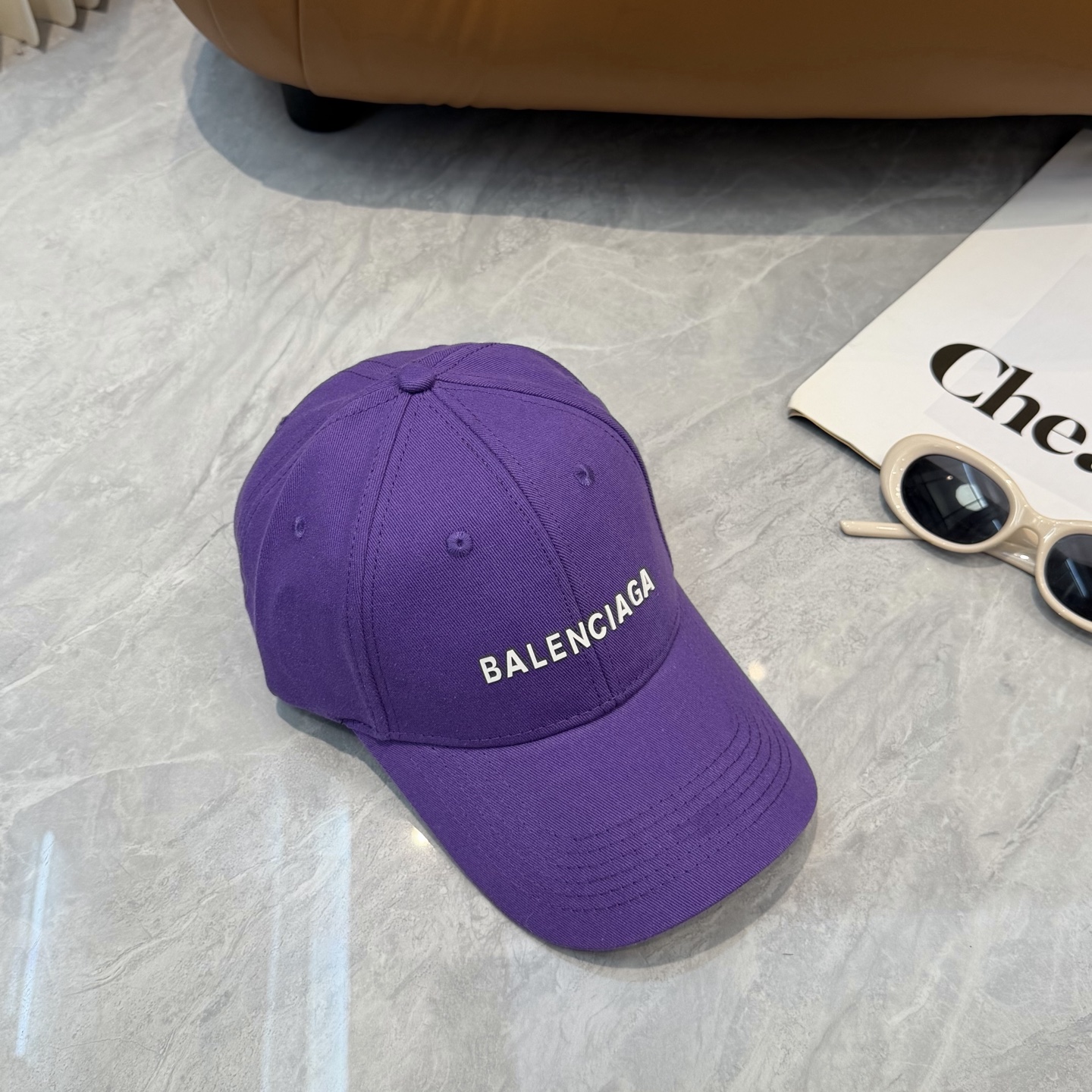 BALENCIAGA A貨 男款 LOGO刺繡棒球帽 紫色潮流帽| 8 BALENCIAGA A貨 男款 LOGO刺繡棒球帽 紫色潮流帽