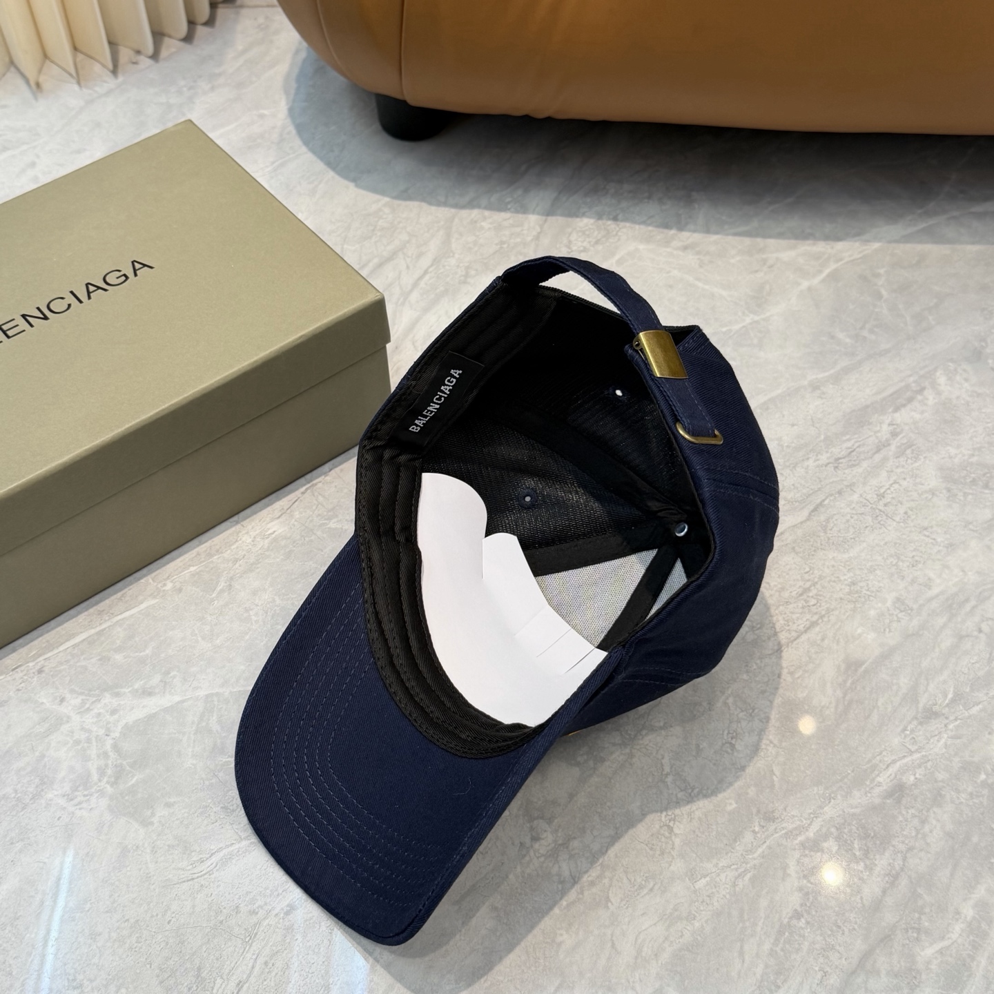 BALENCIAGA 高仿 男款 LOGO刺繡棒球帽 深藍色潮流帽| 13 BALENCIAGA 高仿 男款 LOGO刺繡棒球帽 深藍色潮流帽